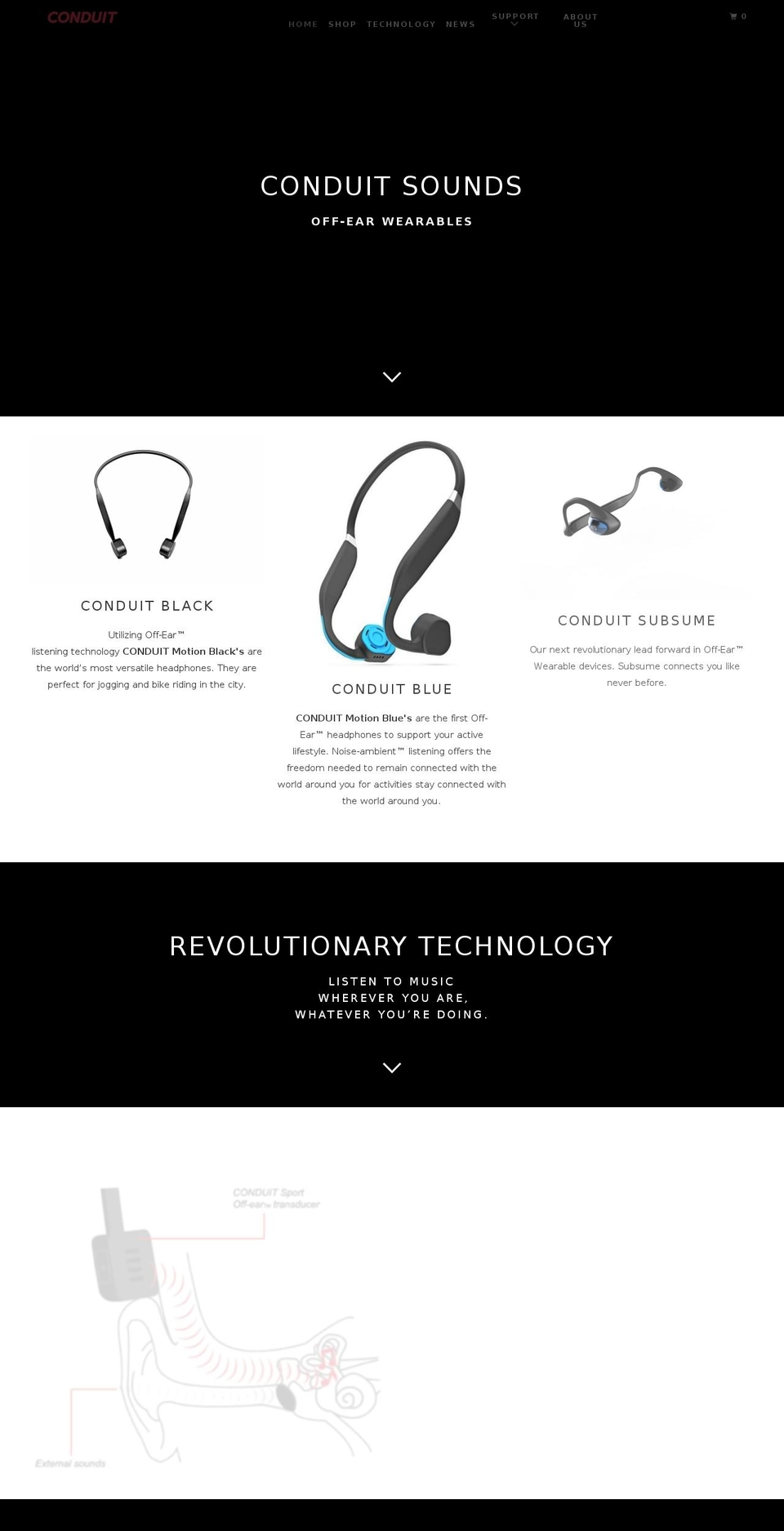 CONDUIT Sounds Parallax Shopify theme site example conduitsports.com