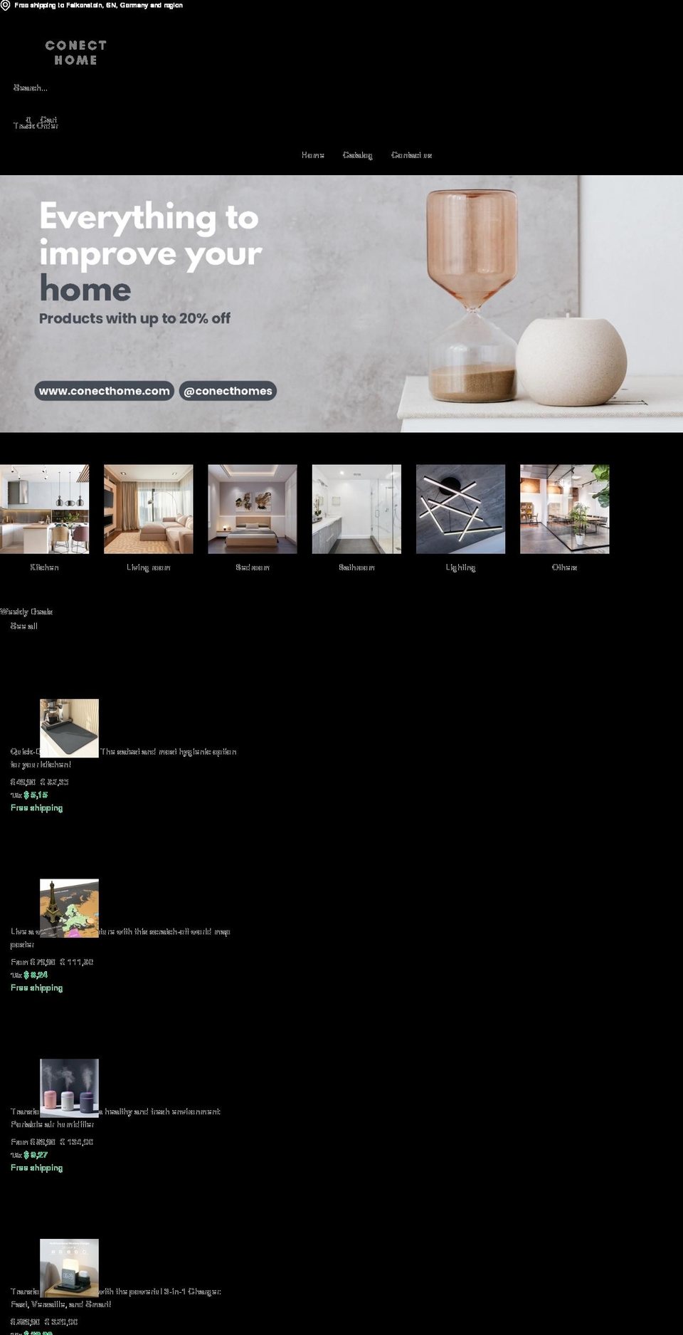 Tema loja vencedora Shopify theme site example conecthome.com