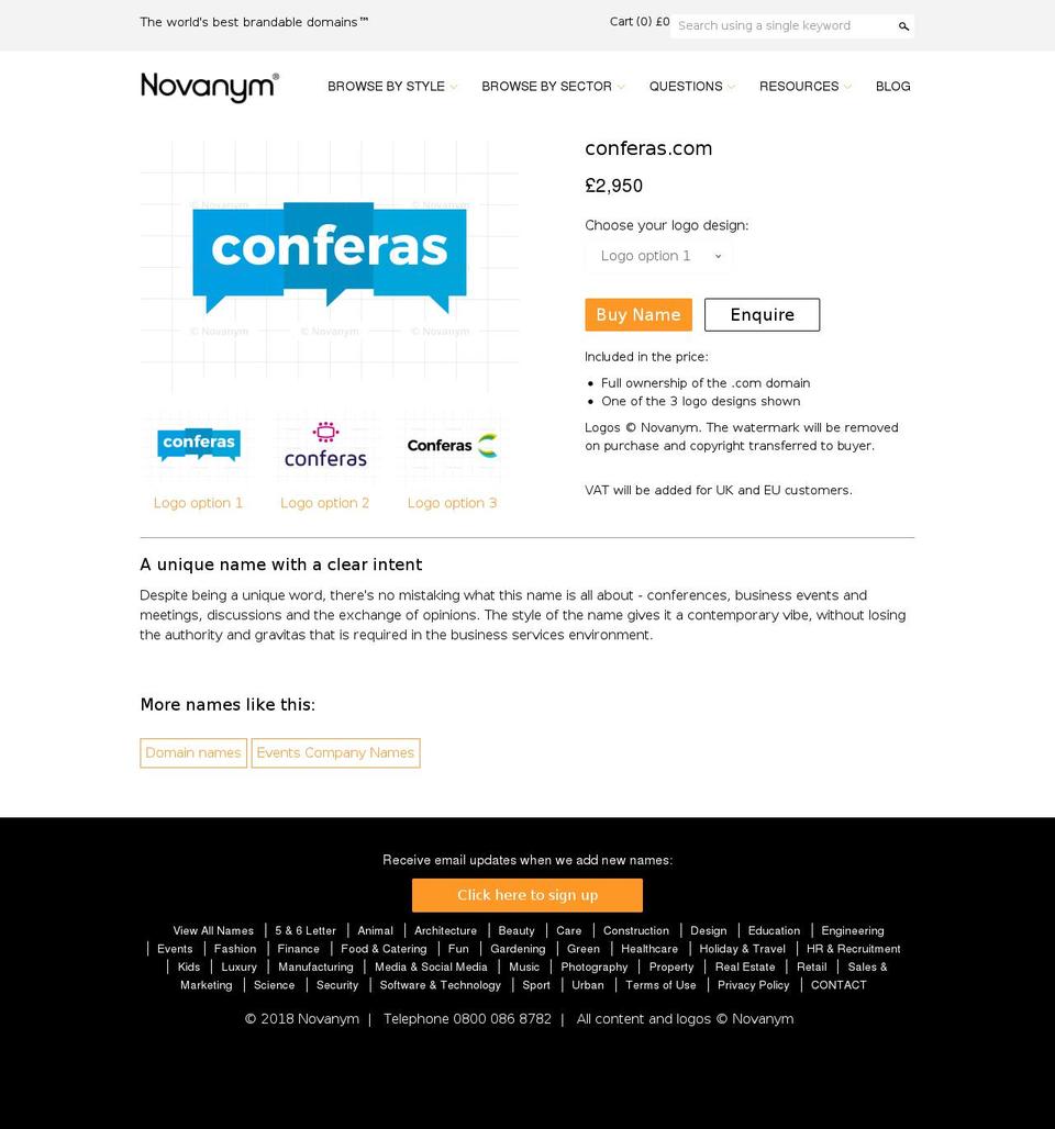 conferas.com — Shopify storefront screenshot