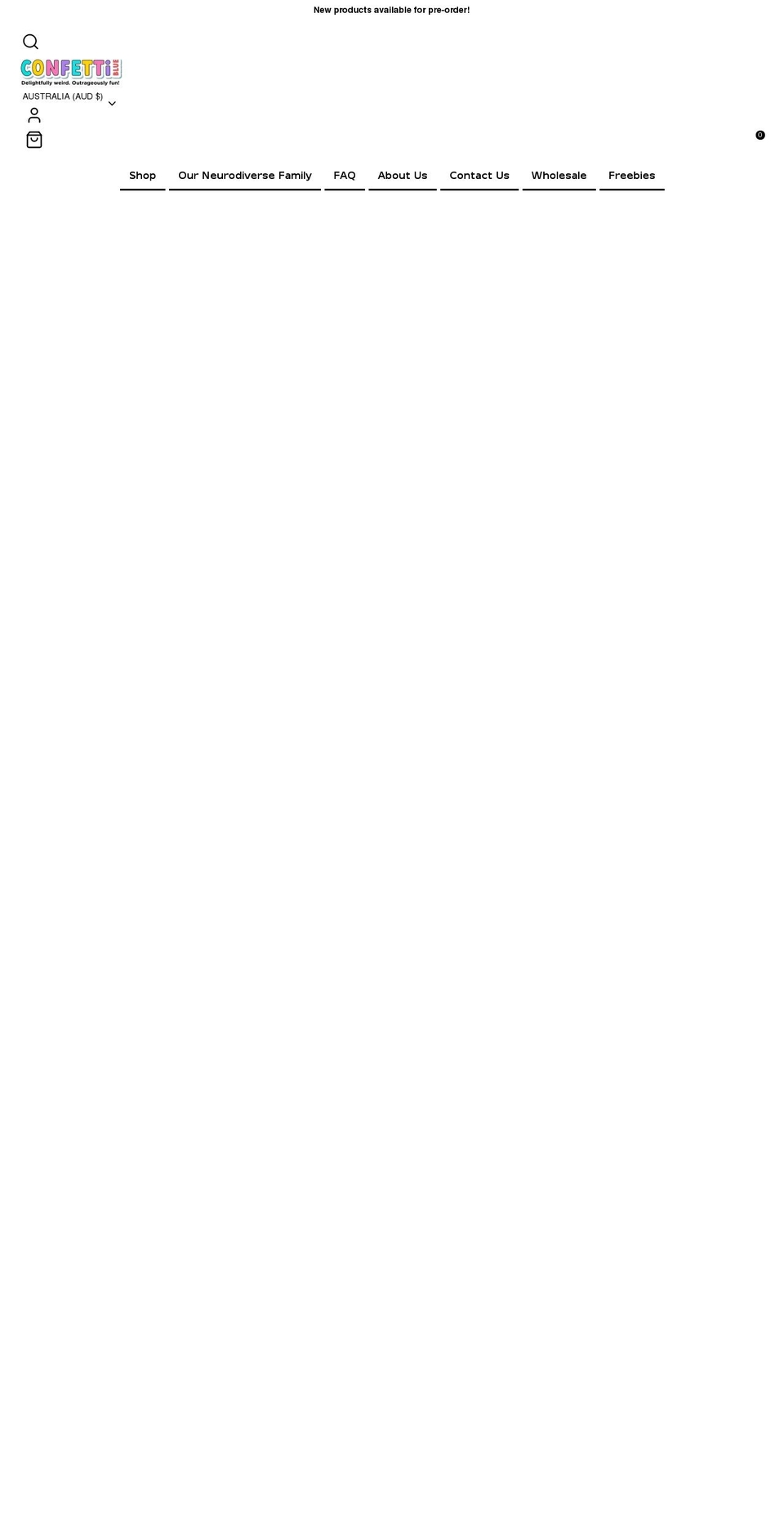 confettiblue.com shopify website screenshot