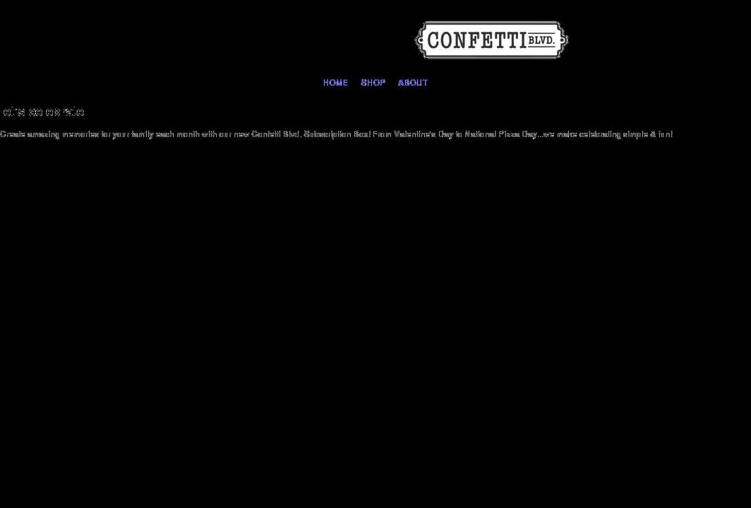 confettiblvd.com shopify website screenshot