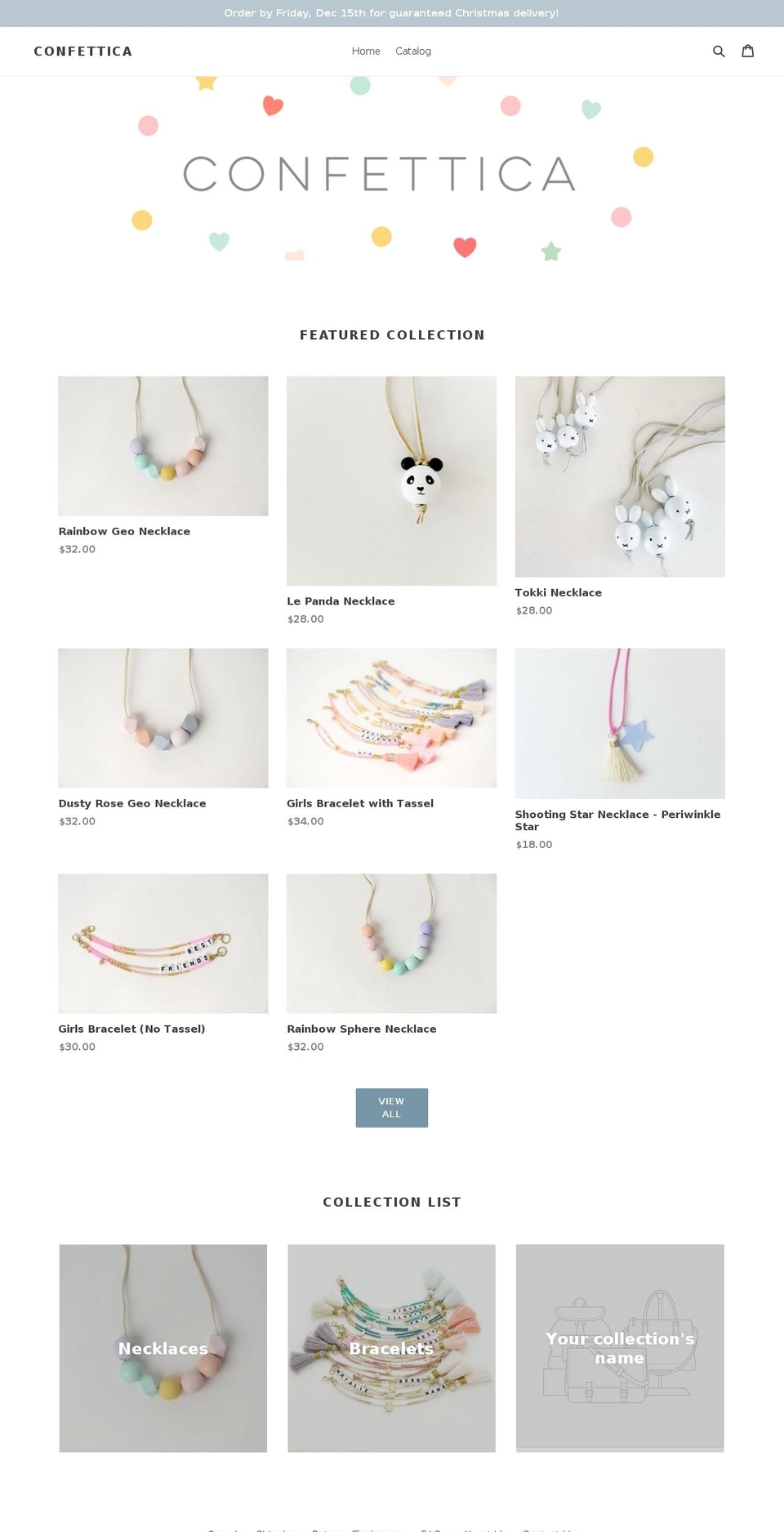 confettica.com — Shopify storefront screenshot