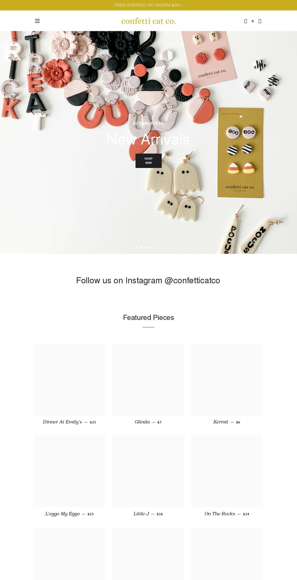 confetticatco.com shopify website screenshot