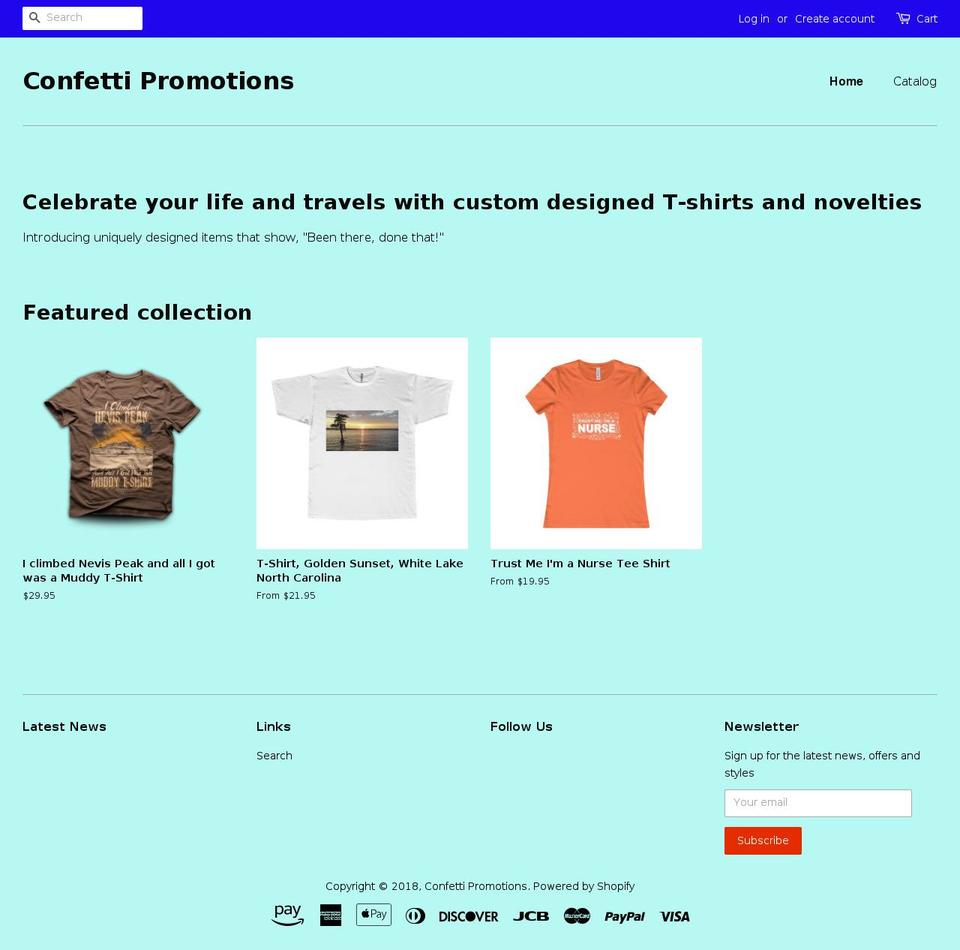 confettipromotions.com — Shopify storefront screenshot