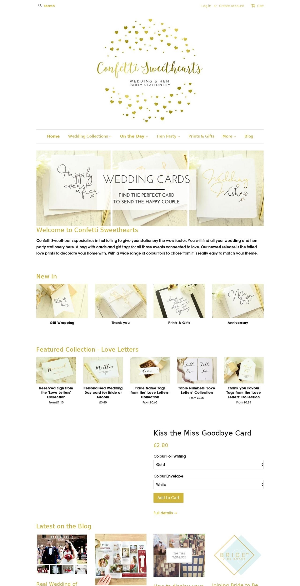 confettisweethearts.com — Shopify storefront screenshot