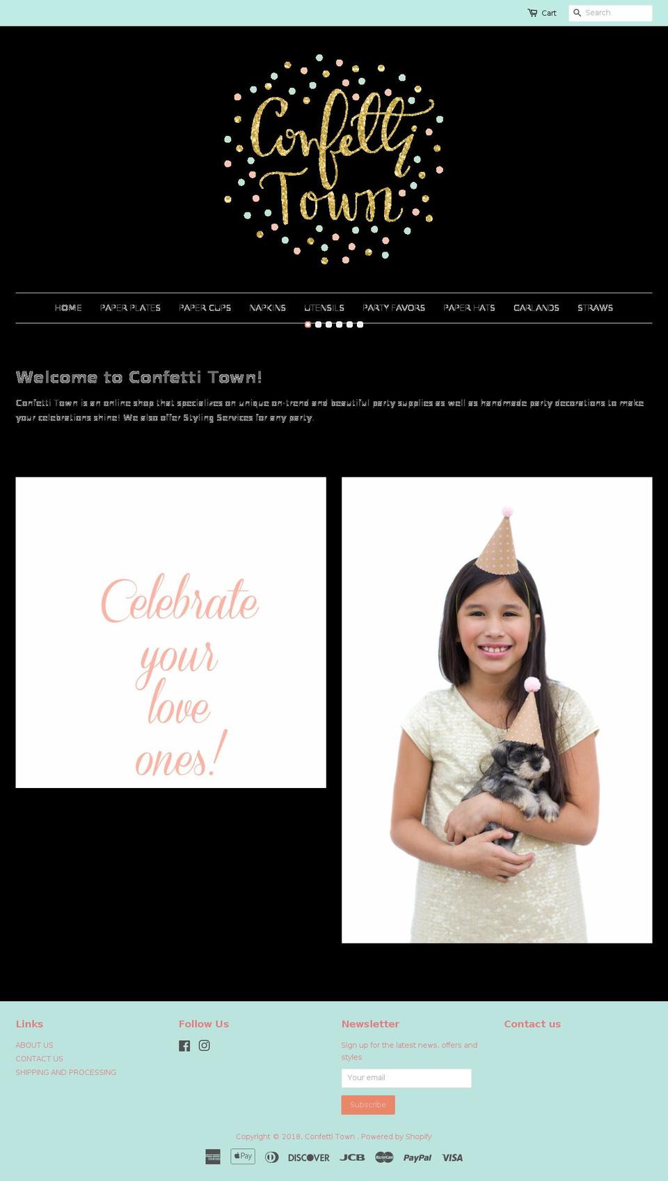 confettitown.com — Shopify storefront screenshot