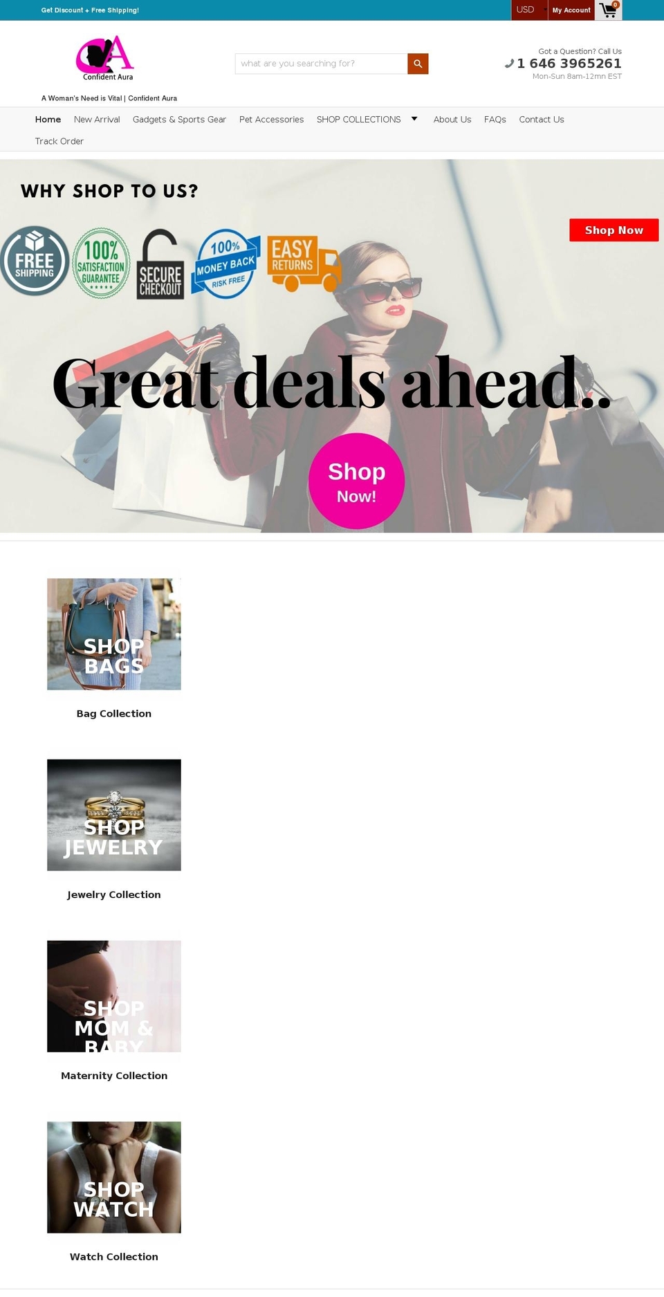 confidentaura.com — Shopify storefront screenshot