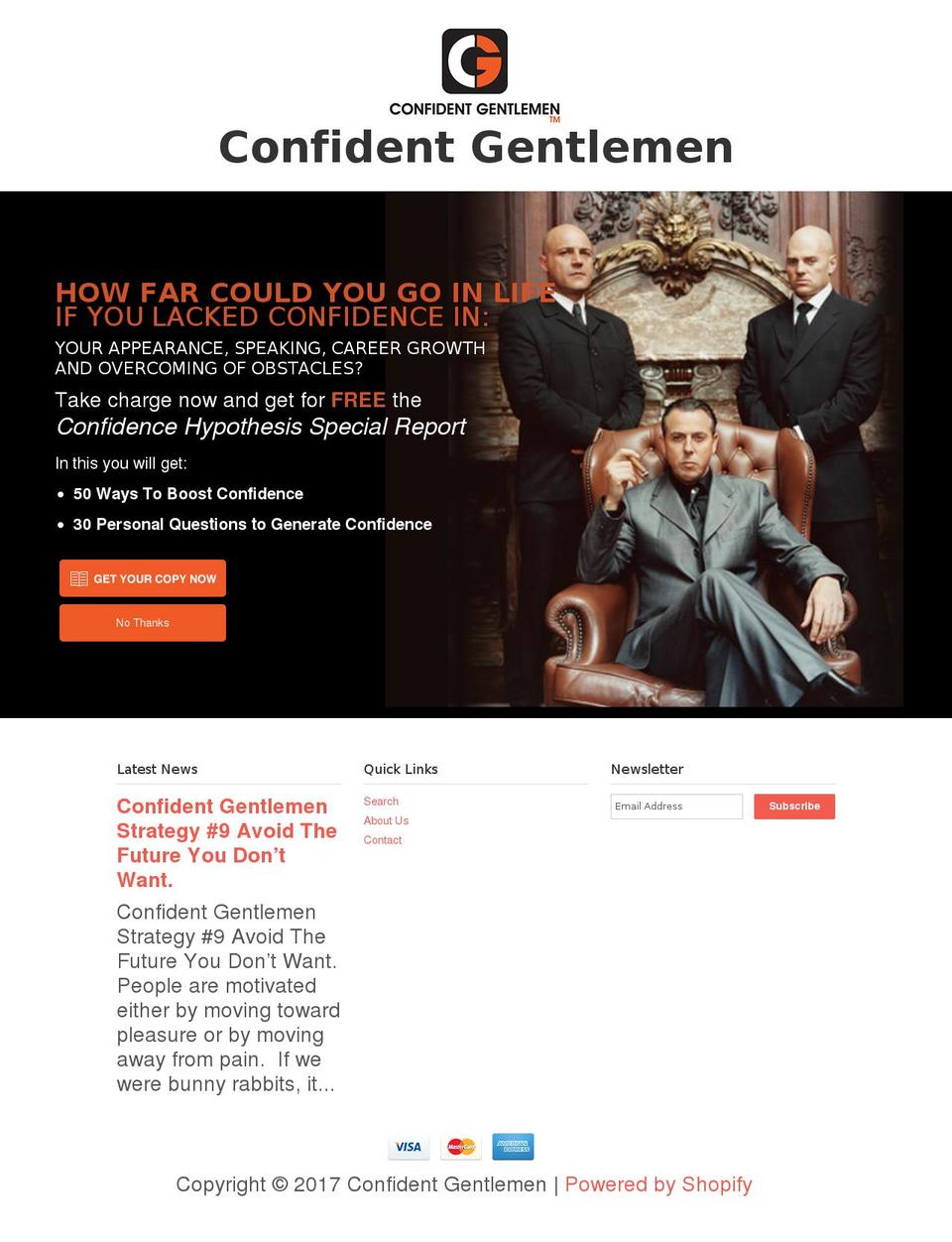 confidentgentlemen.com shopify website screenshot