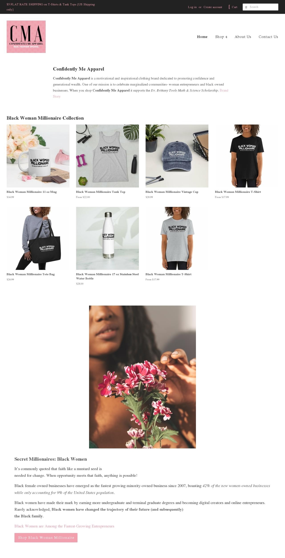 confidentlymeapparel.com — Shopify storefront screenshot