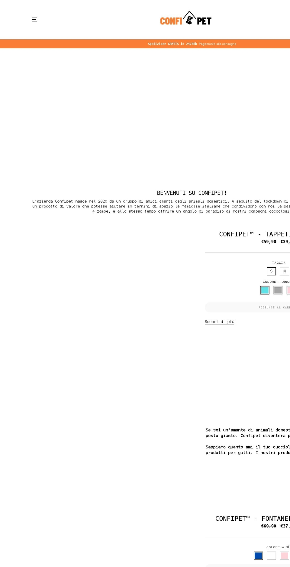 Dropstore ita Shopify theme site example confipet.com