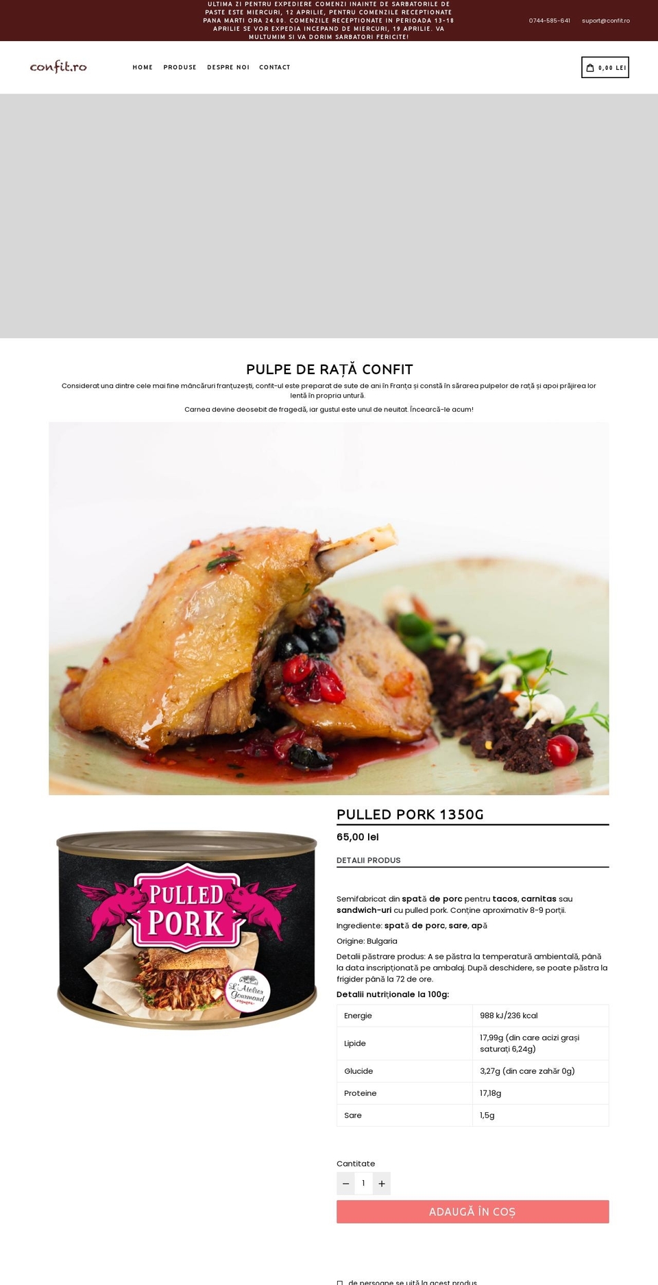 confit.ro shopify website screenshot