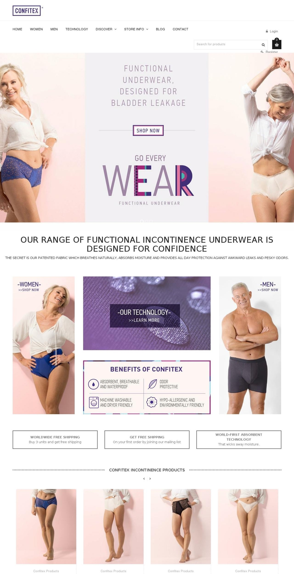 confitexunderwear.com shopify website screenshot
