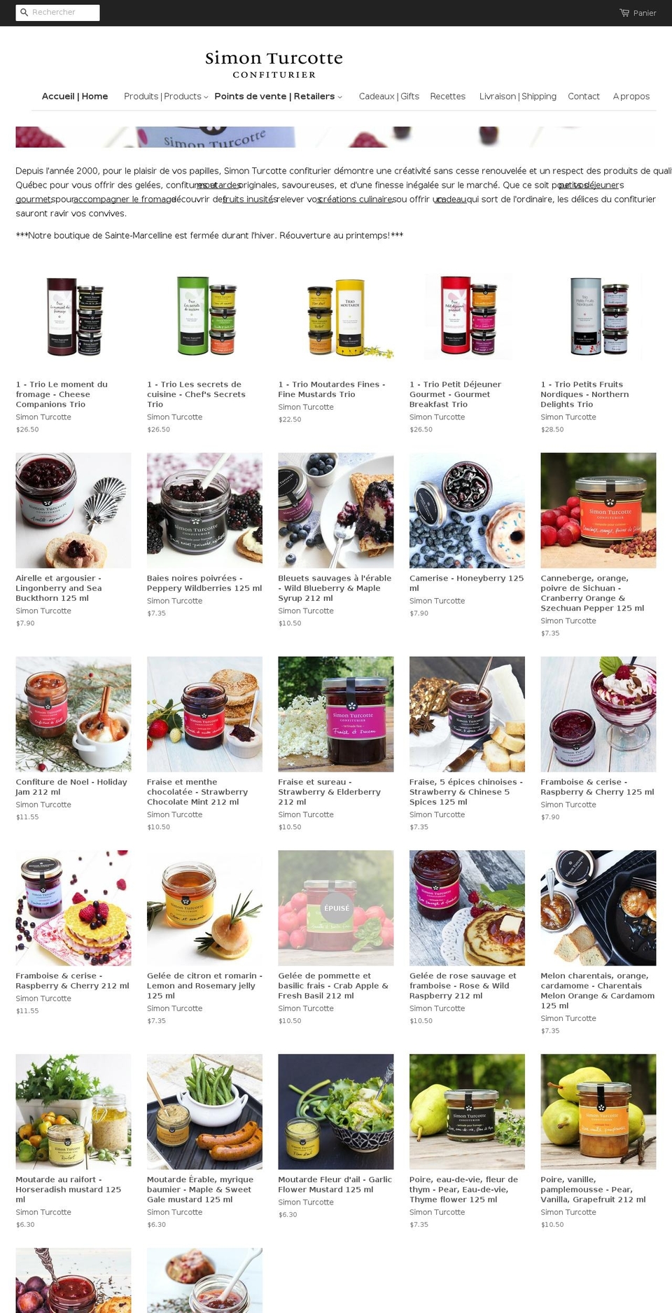 confiturier.ca shopify website screenshot