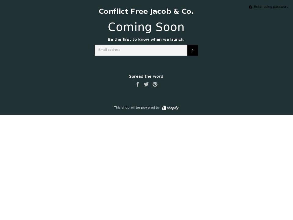 conflictfreejacob.com shopify website screenshot