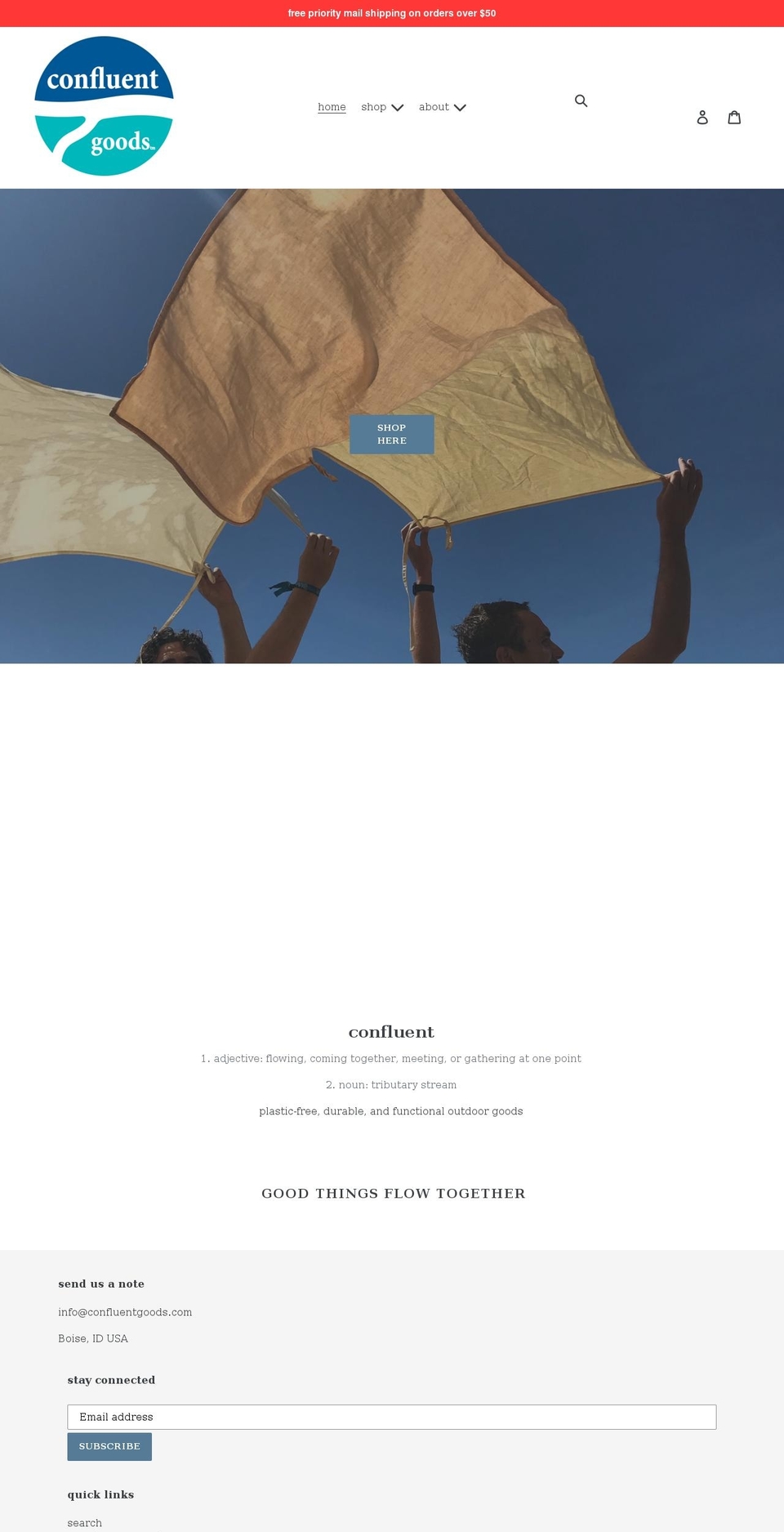 confluentgoods.com shopify website screenshot