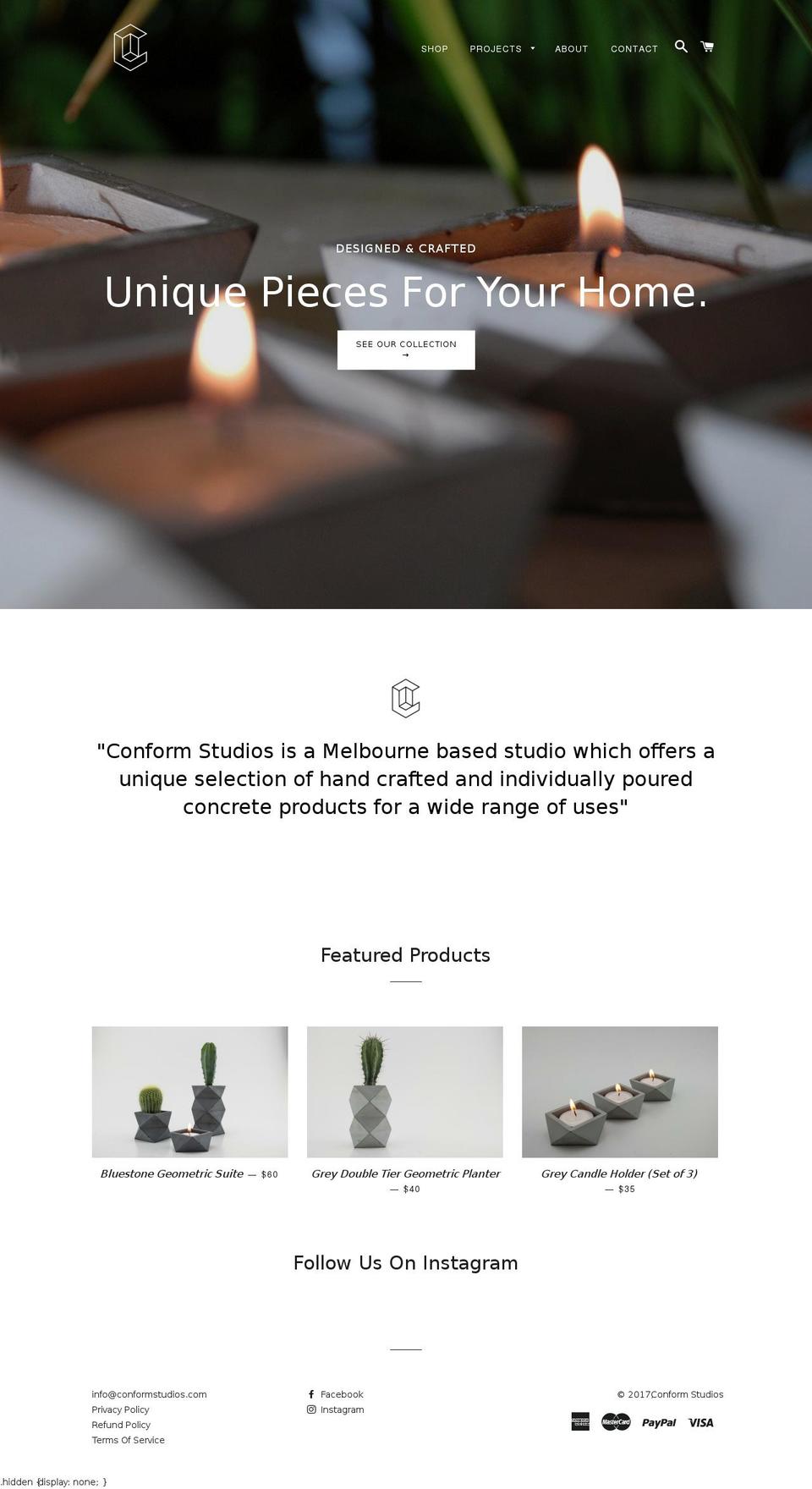 conformstudios.com shopify website screenshot