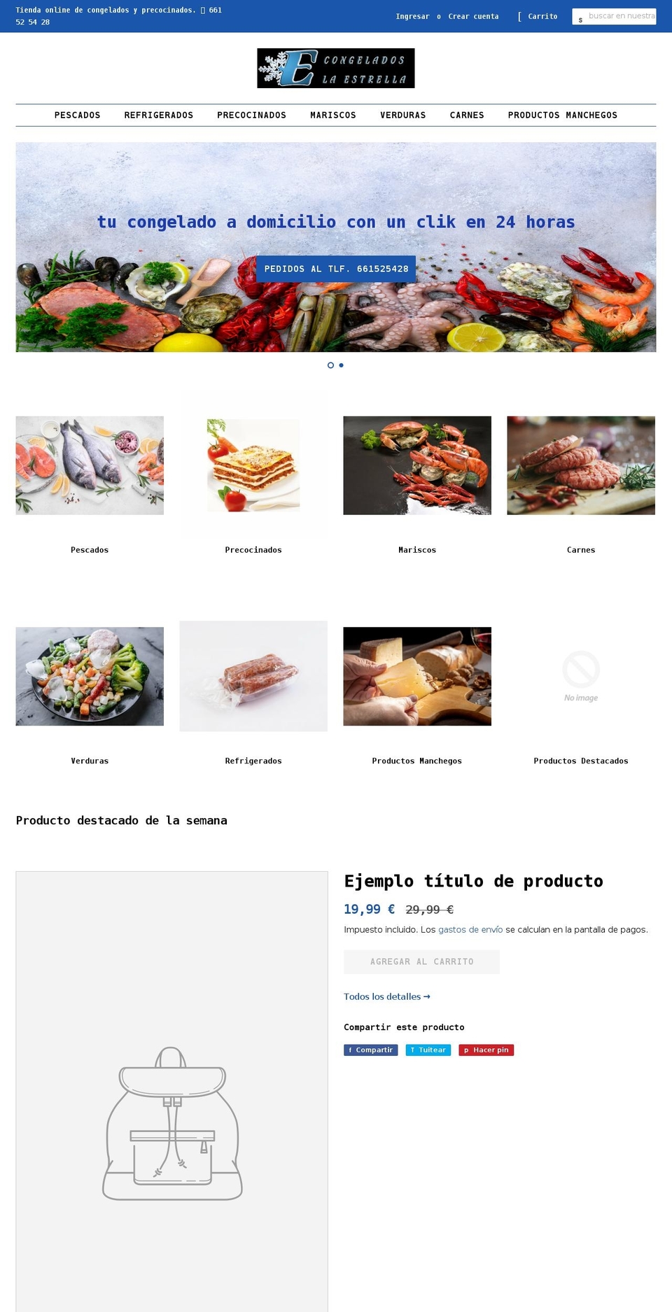 congeladoslaestrella.com shopify website screenshot