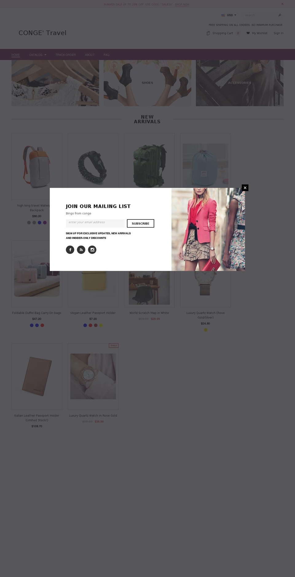 congetravel.com — Shopify storefront screenshot