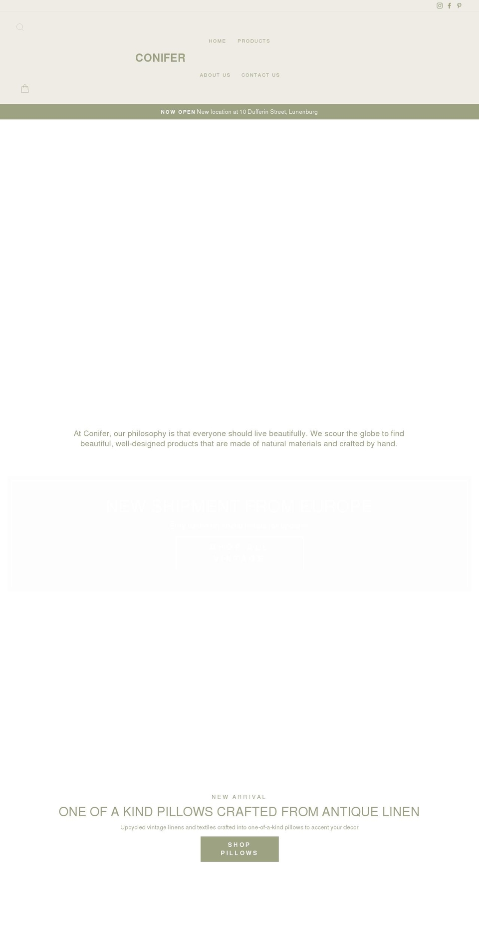 conifershopns.com shopify website screenshot