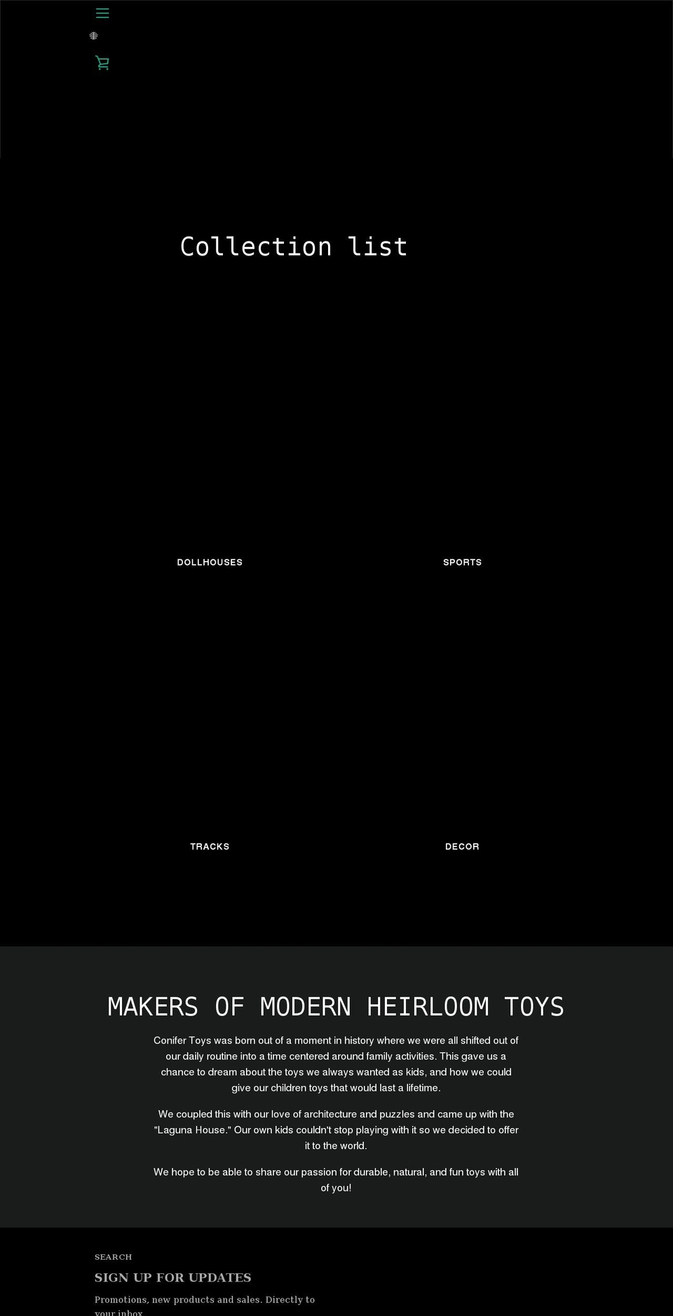 conifertoys.com shopify website screenshot