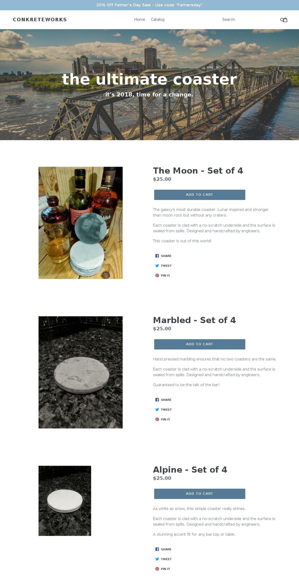 conkreteworks.com — Shopify storefront screenshot