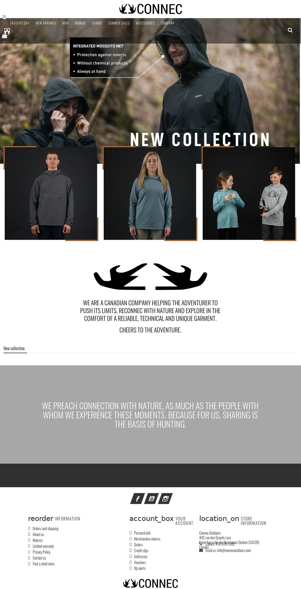 connecoutdoors.com — Shopify storefront screenshot