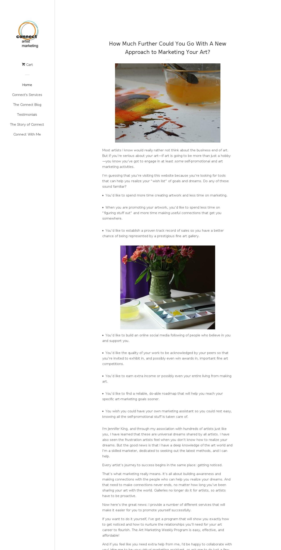 connectartistmarketing.com shopify website screenshot