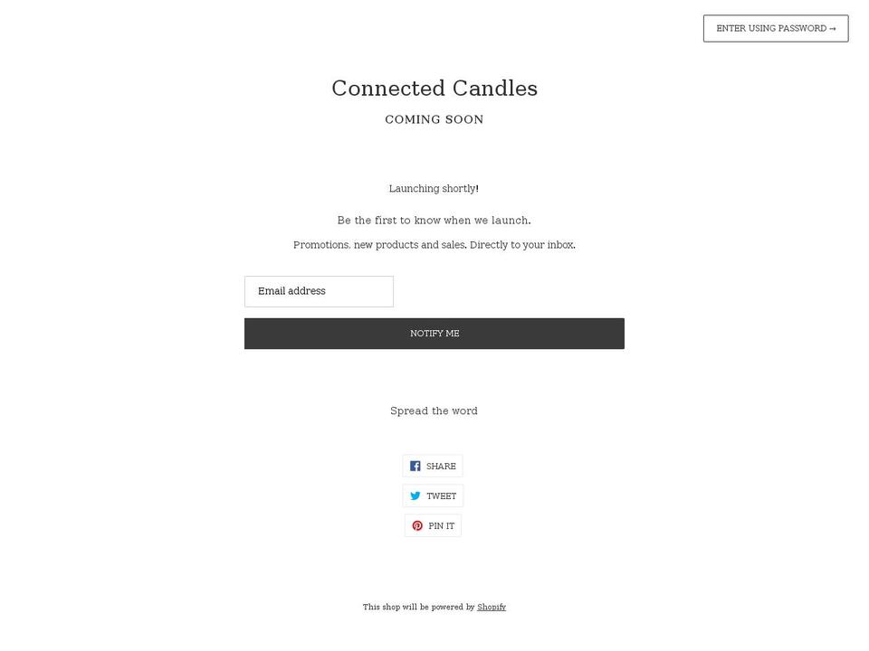 connectedcandles.com shopify website screenshot