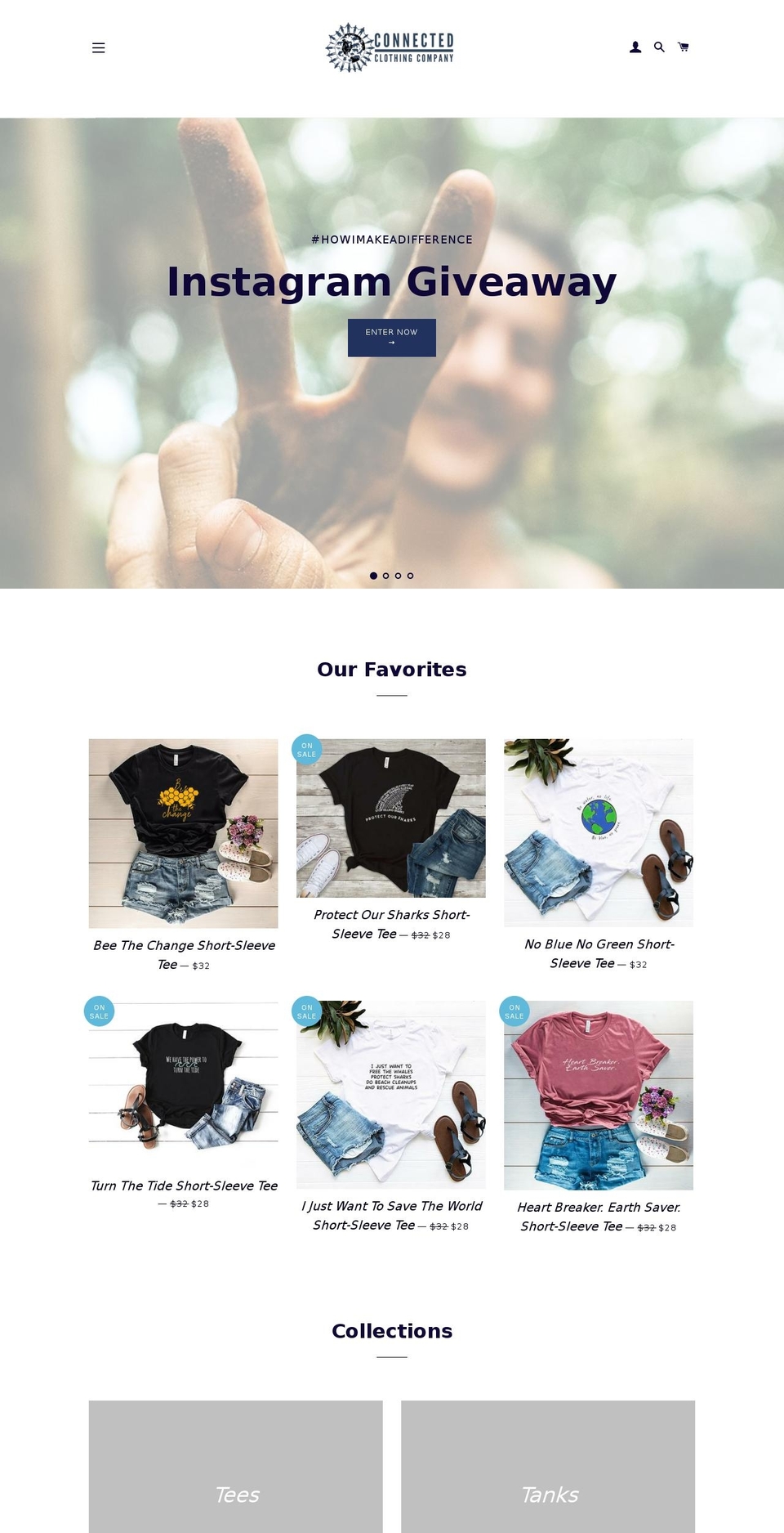 connectedclothingcompany.com shopify website screenshot