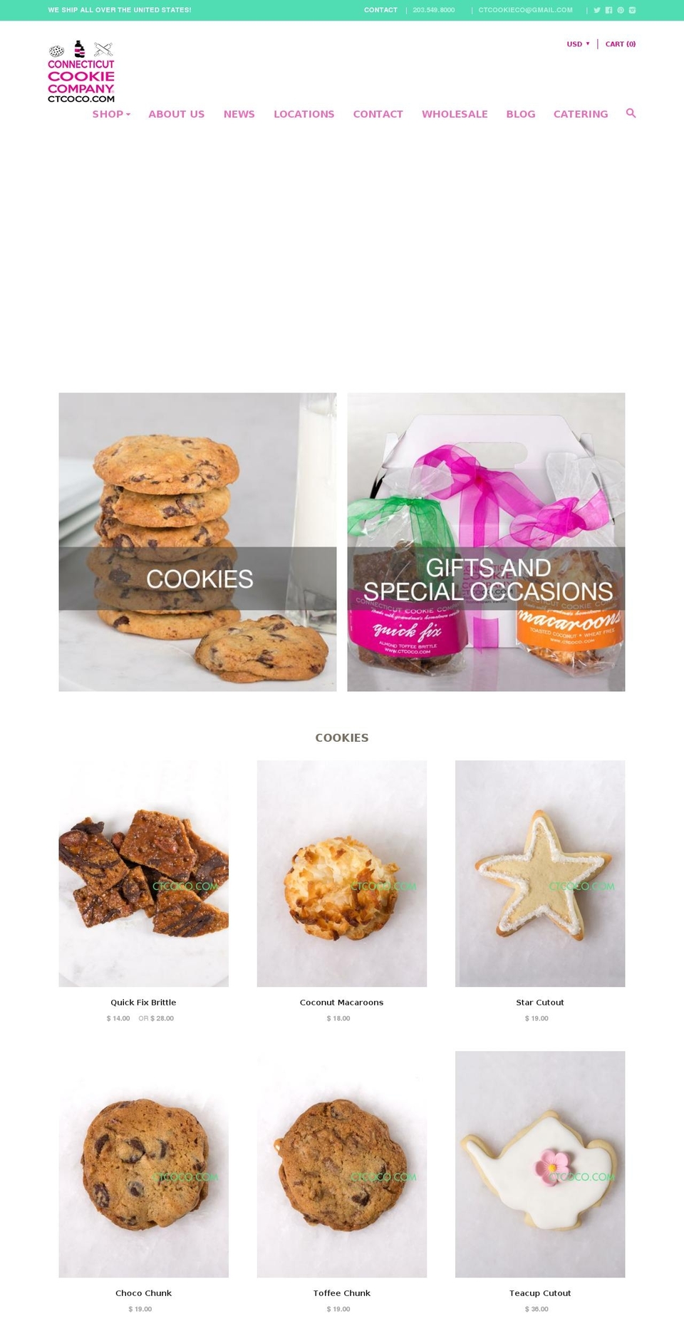 connecticutcookiecompanyllc.com — Shopify storefront screenshot