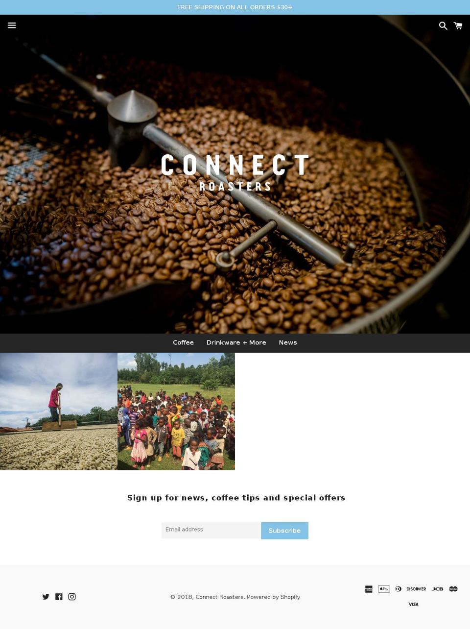connectroasters.com — Shopify storefront screenshot