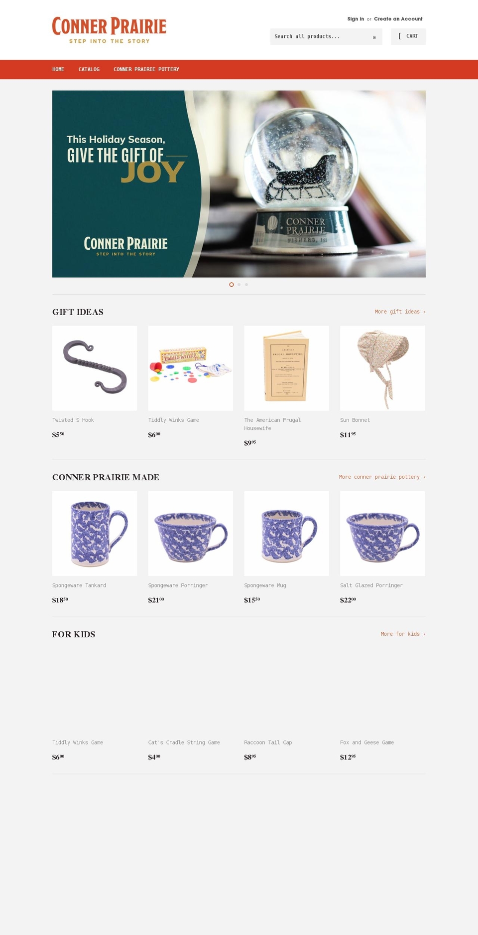 connerprairiemuseumstore.com shopify website screenshot