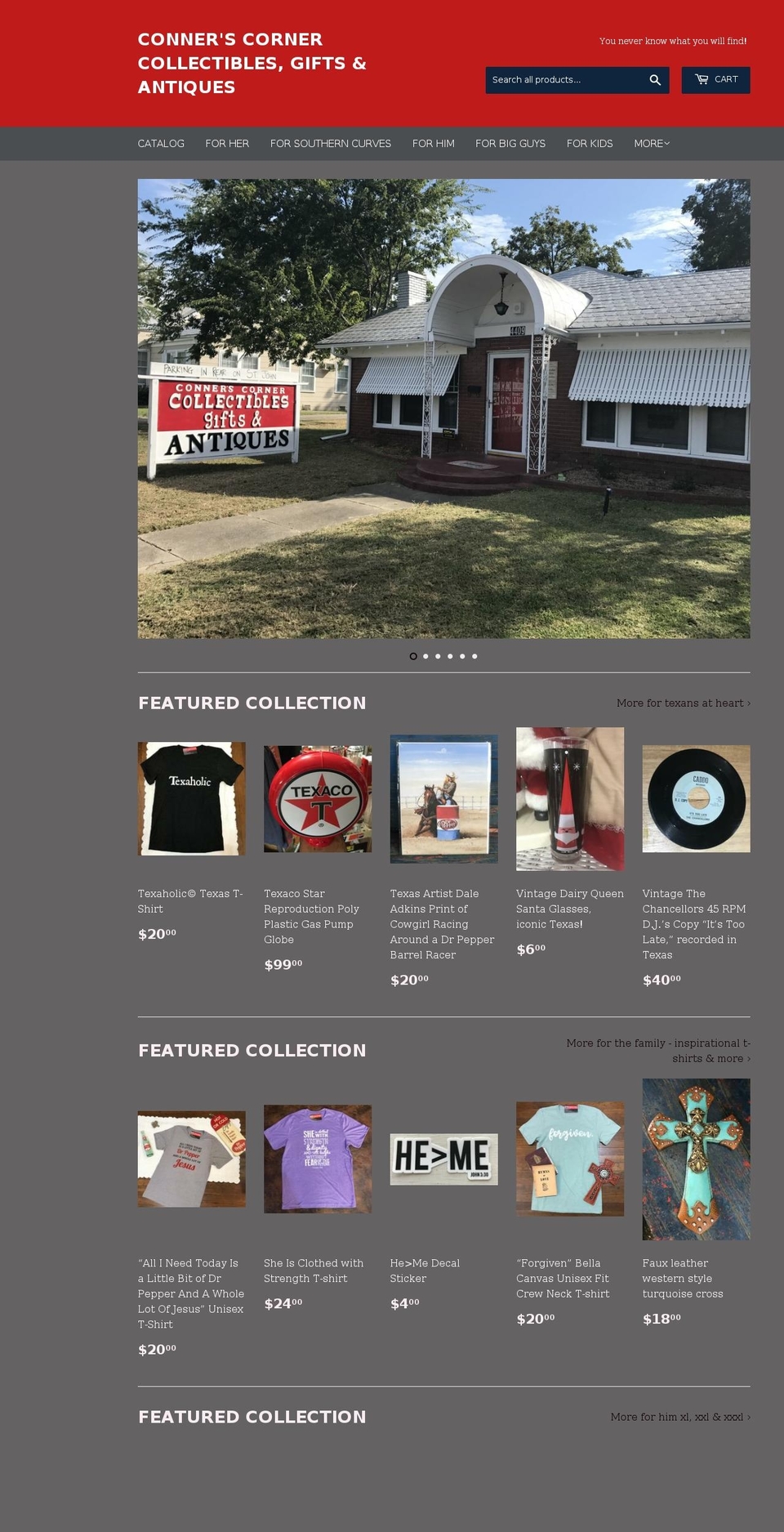 connerscornercollectibles.com — Shopify storefront screenshot