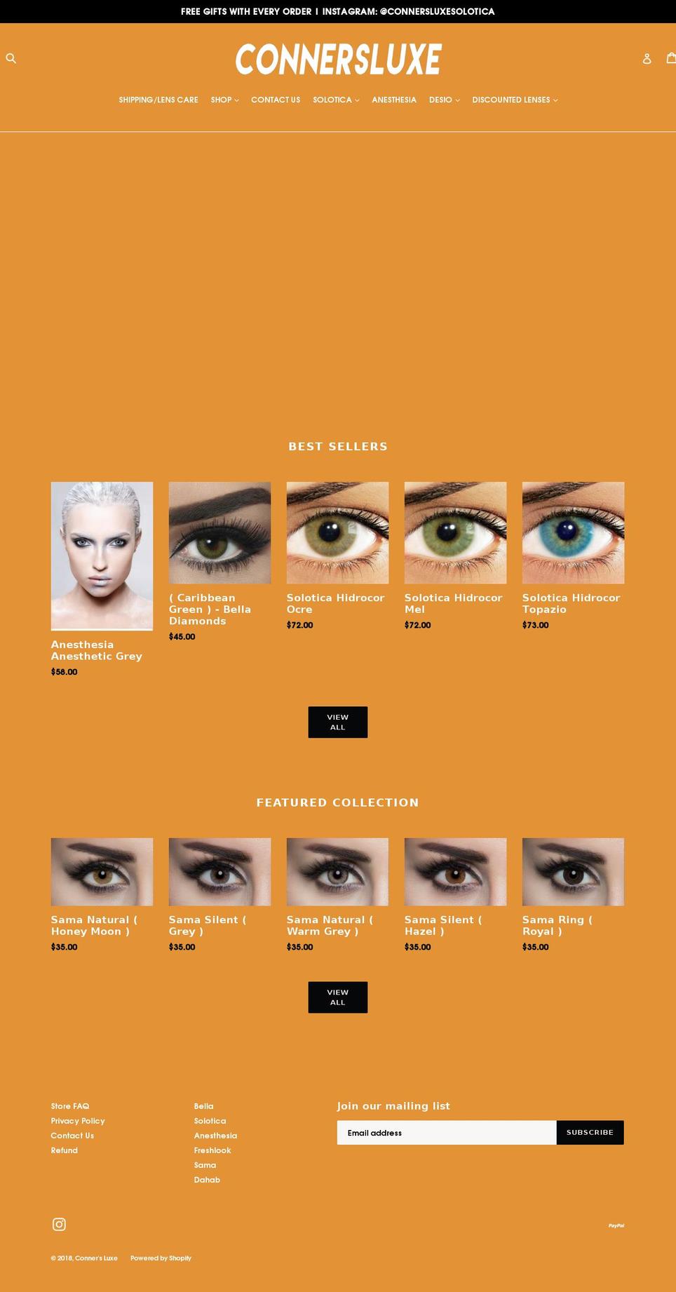 connersluxeshop.com — Shopify storefront screenshot