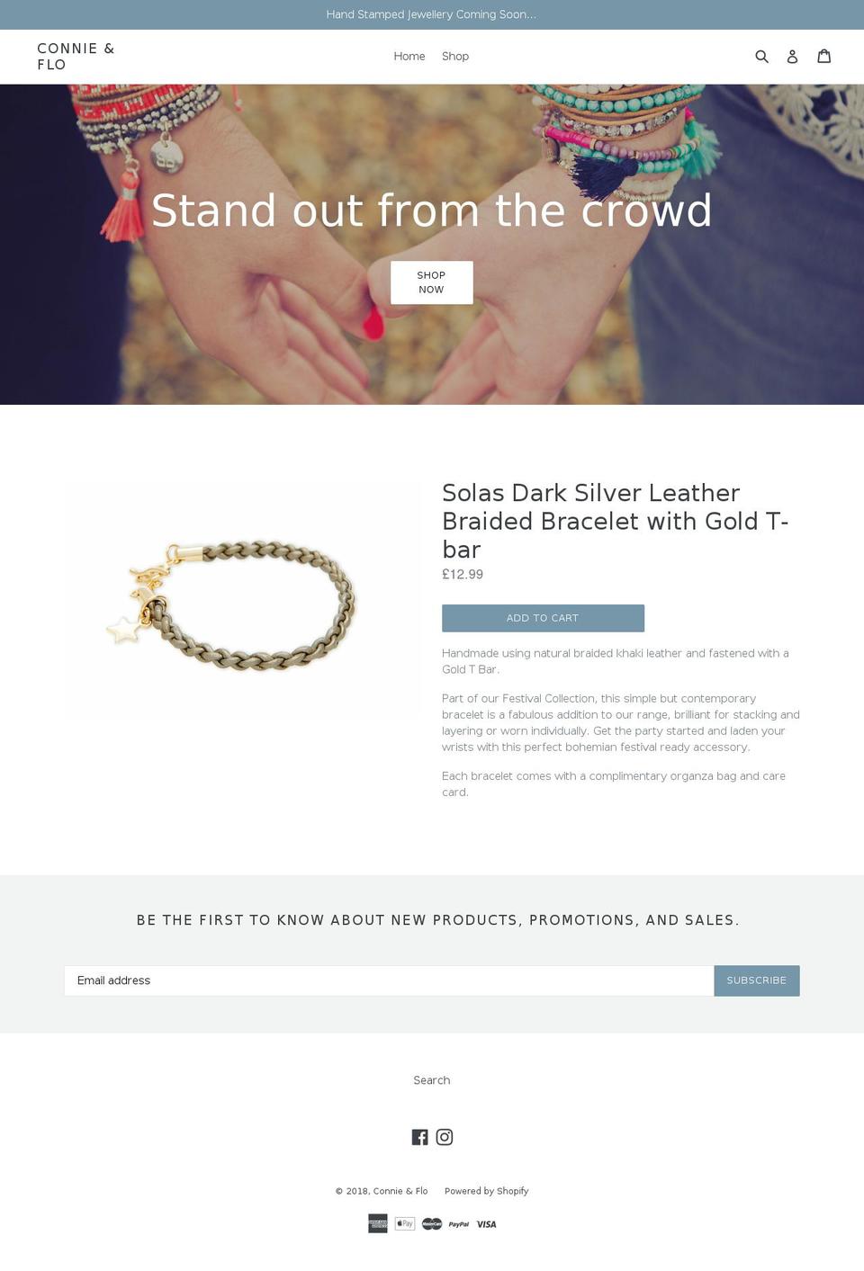 Sterling Shopify theme site example connieandflo.com