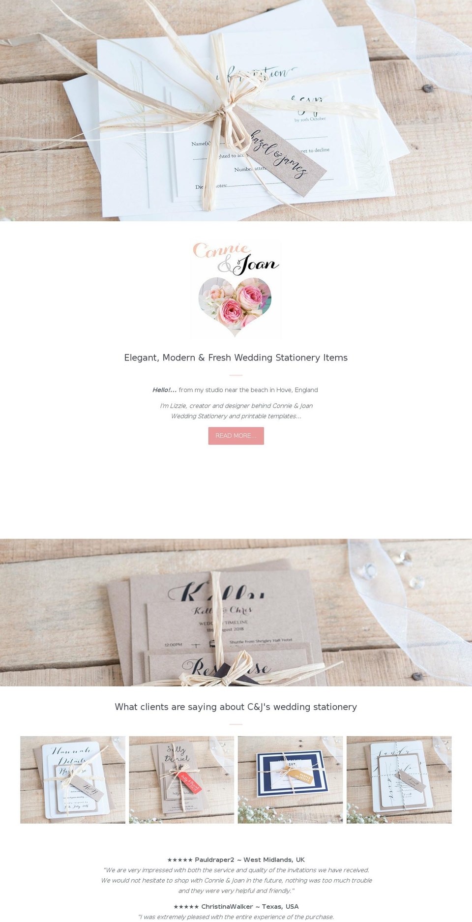 connieandjoan.com shopify website screenshot