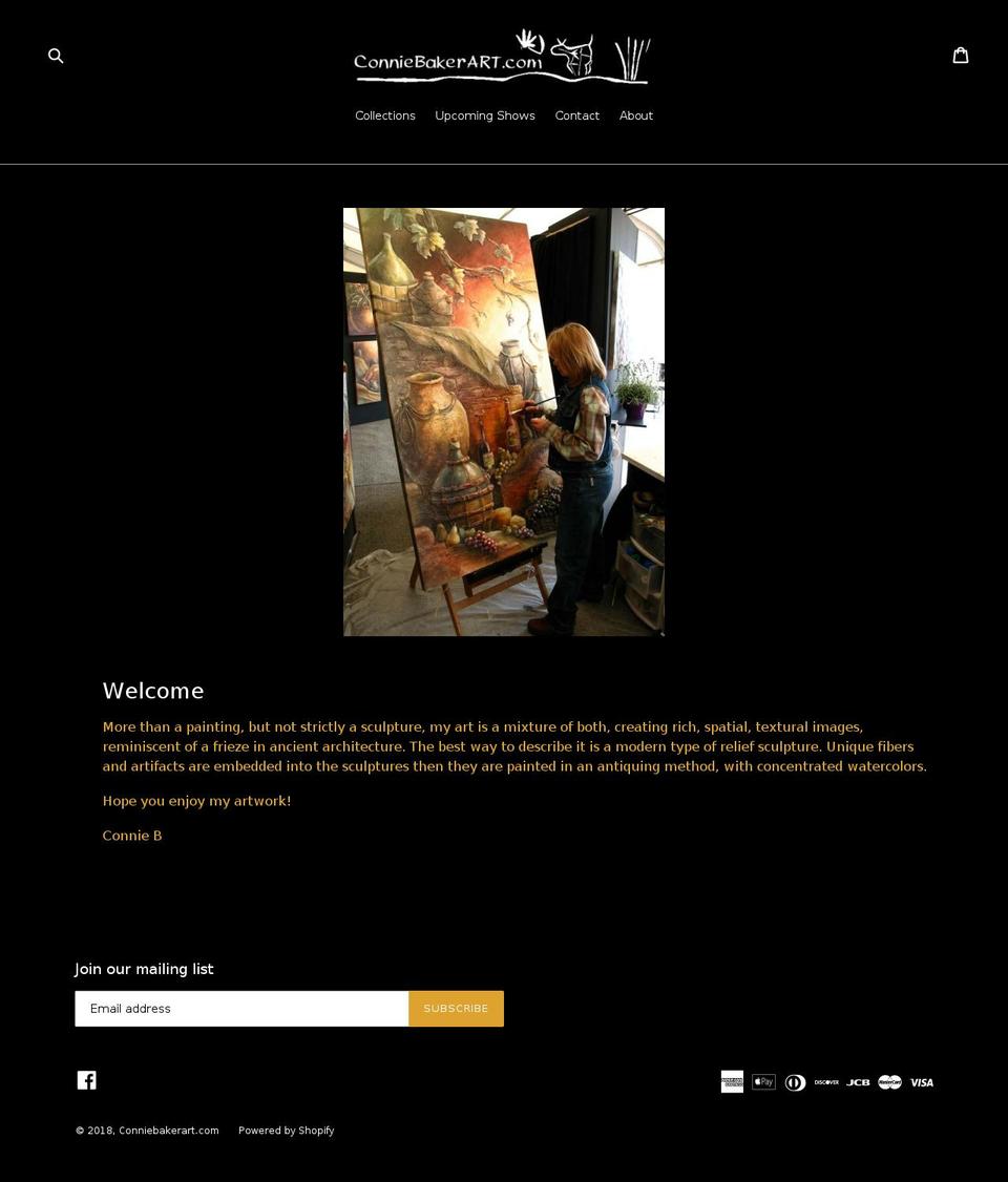 conniebakerart.com — Shopify storefront screenshot