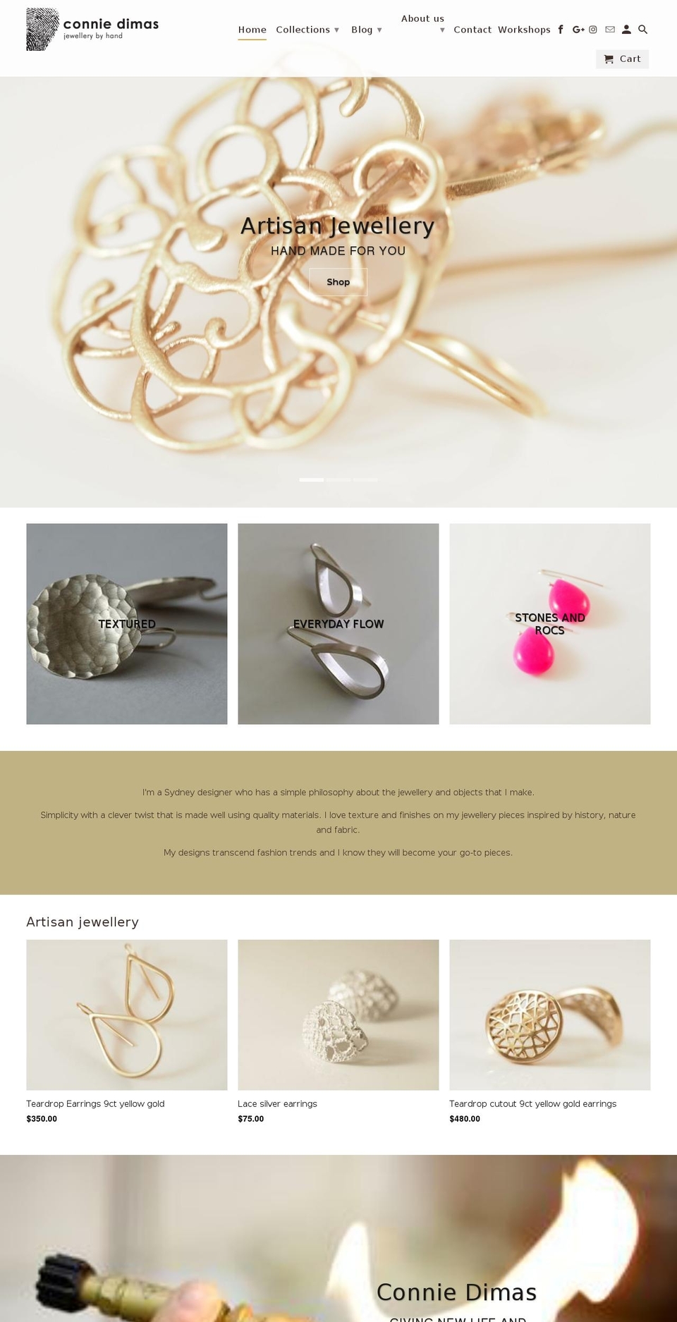conniedimasjewellery.com — Shopify storefront screenshot