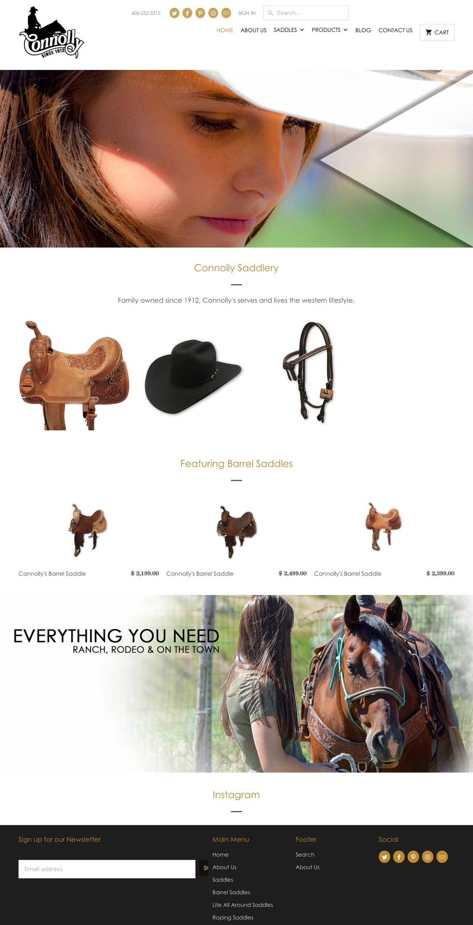 connollysaddlery.com — Shopify storefront screenshot