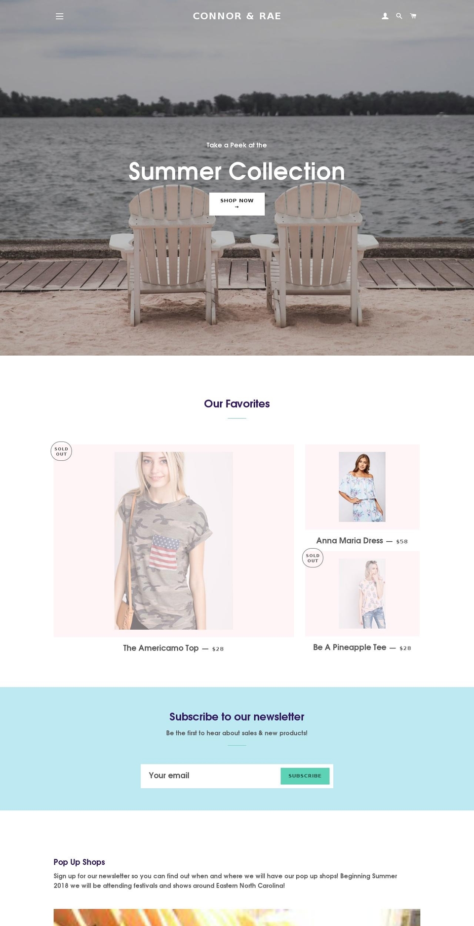 connorandrae.com — Shopify storefront screenshot