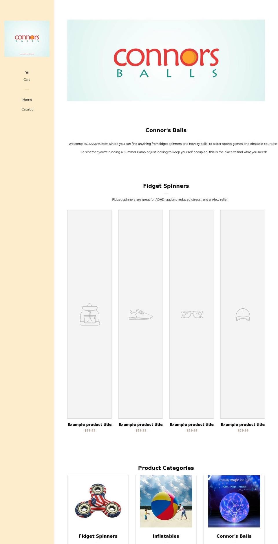 connorsballs.com — Shopify storefront screenshot