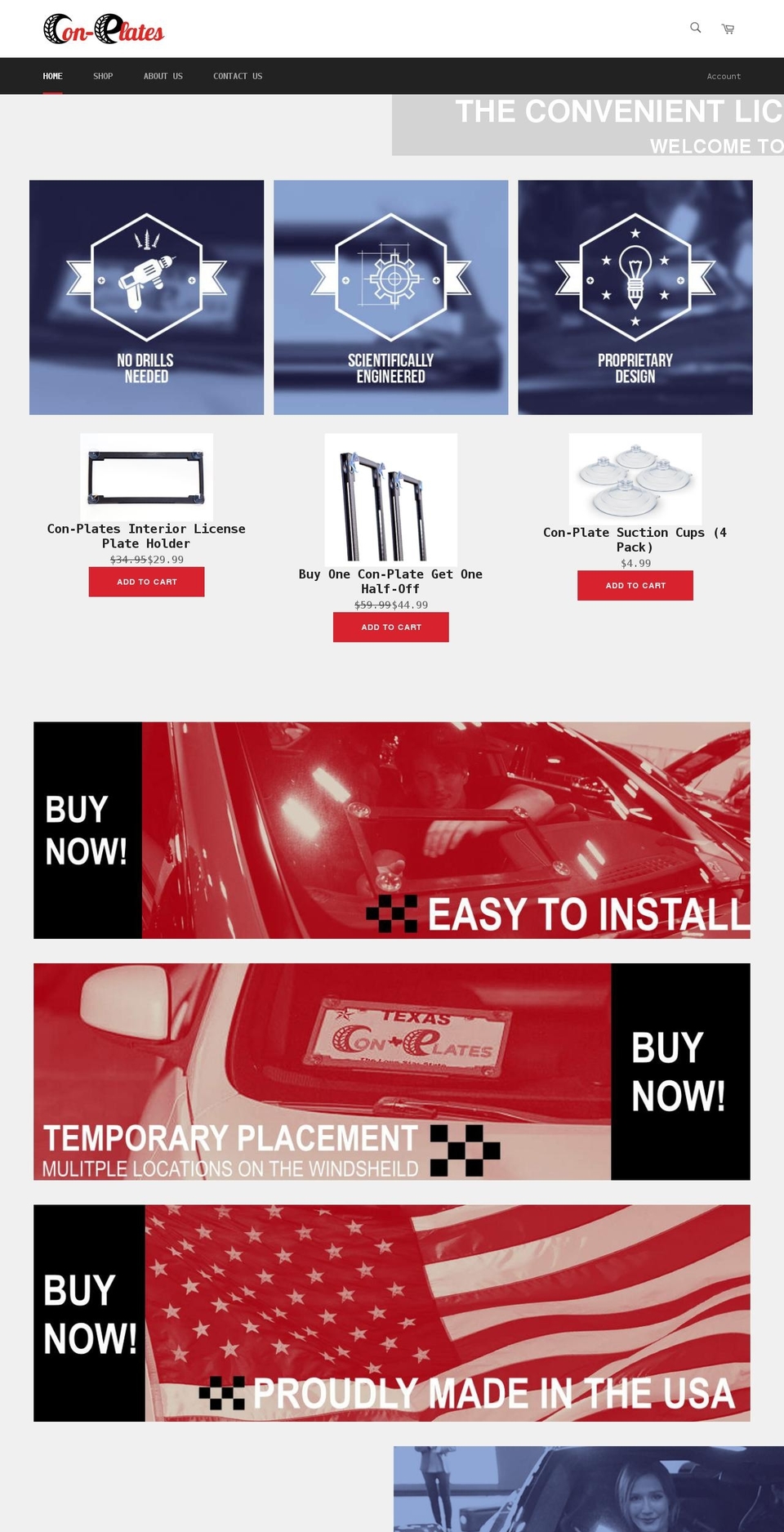 conplates.com shopify website screenshot