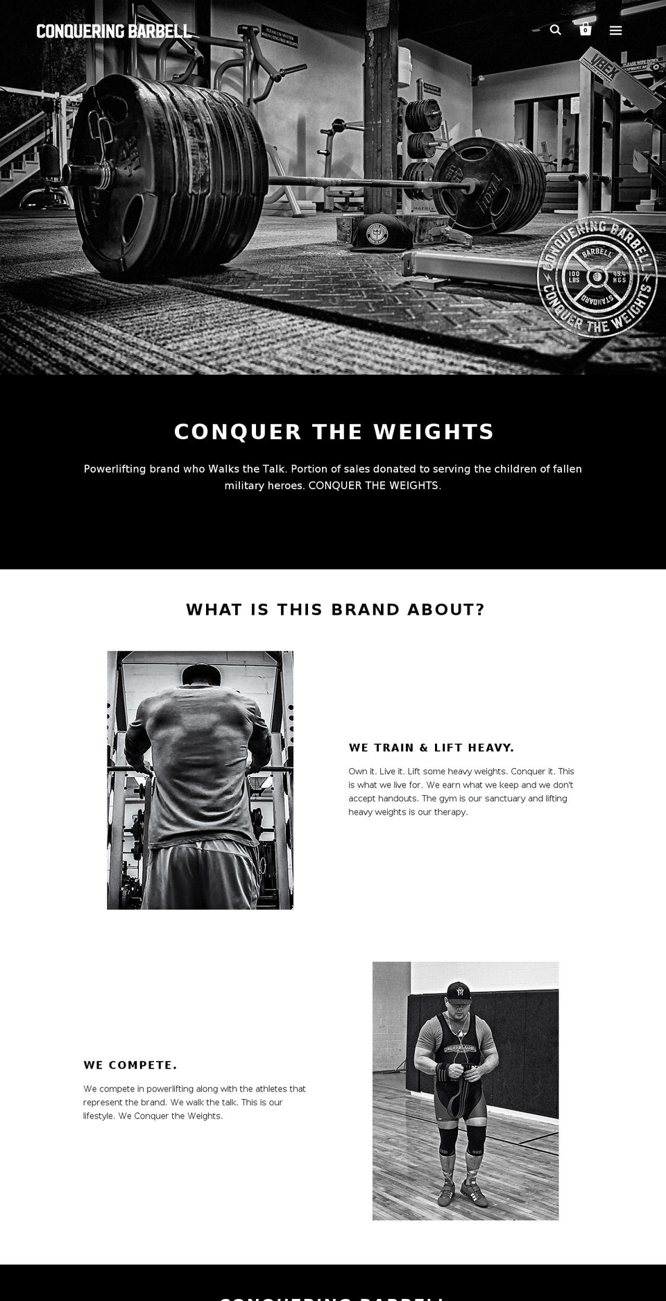 conqueringbarbell.com shopify website screenshot