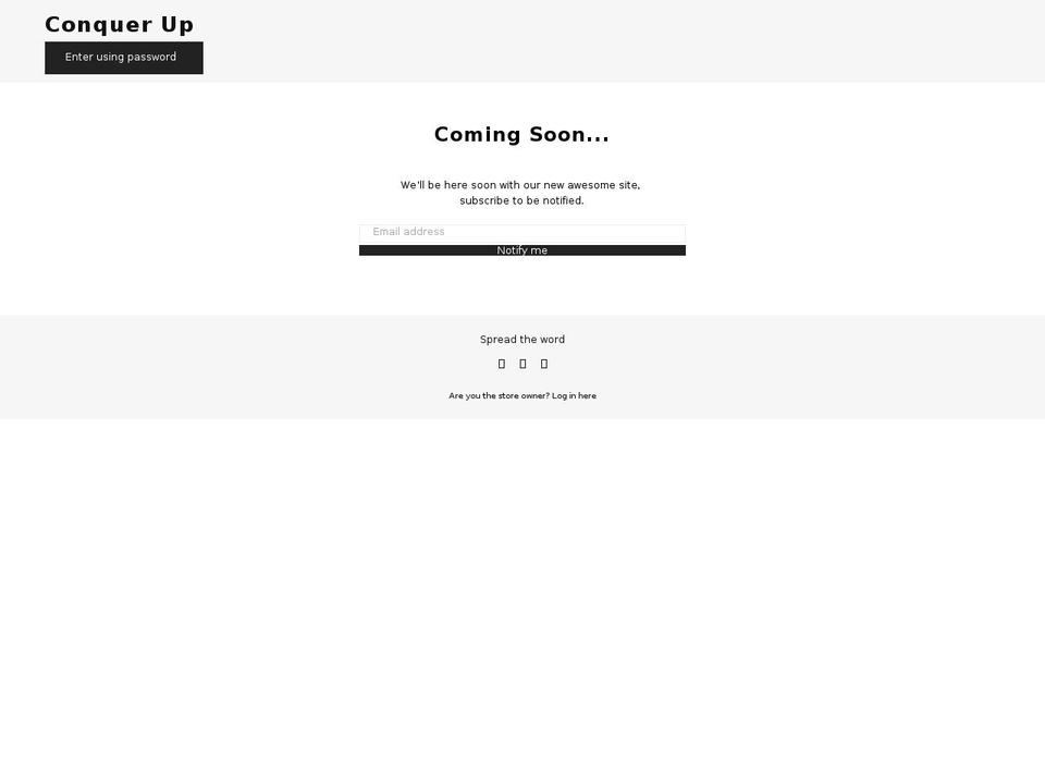 Optimal Shopify theme site example conquerup.com