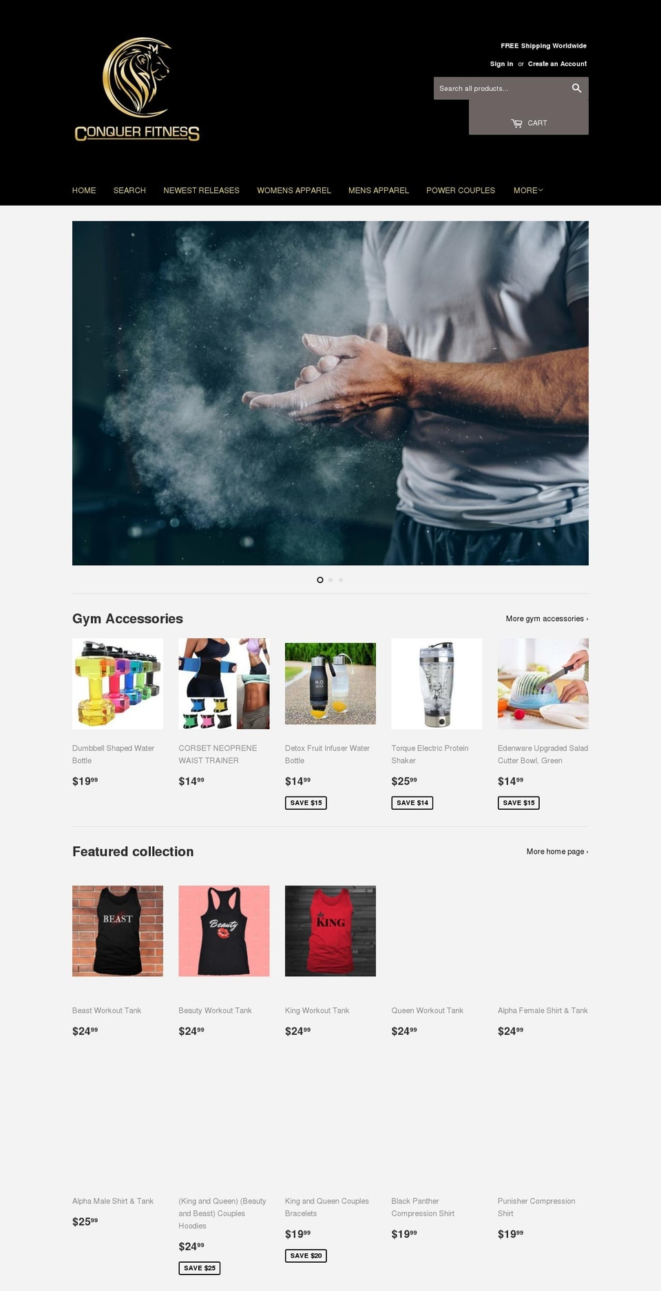 conqueryourfitness.com shopify website screenshot