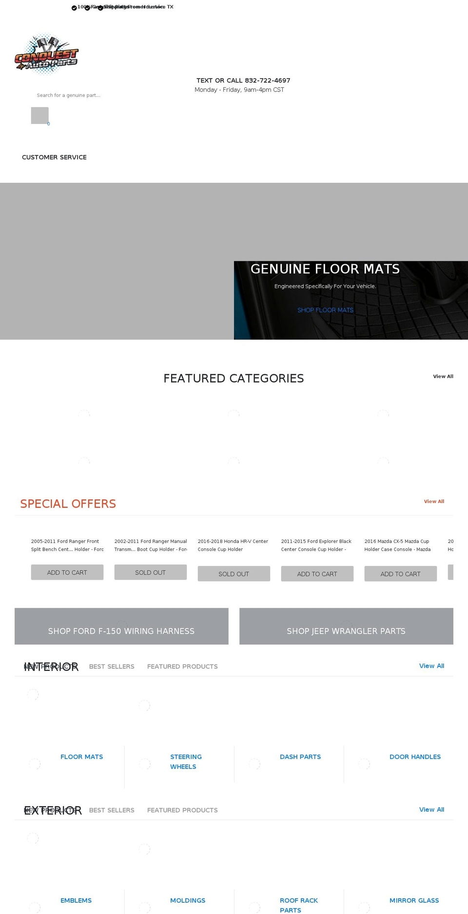 conquestauto.com shopify website screenshot