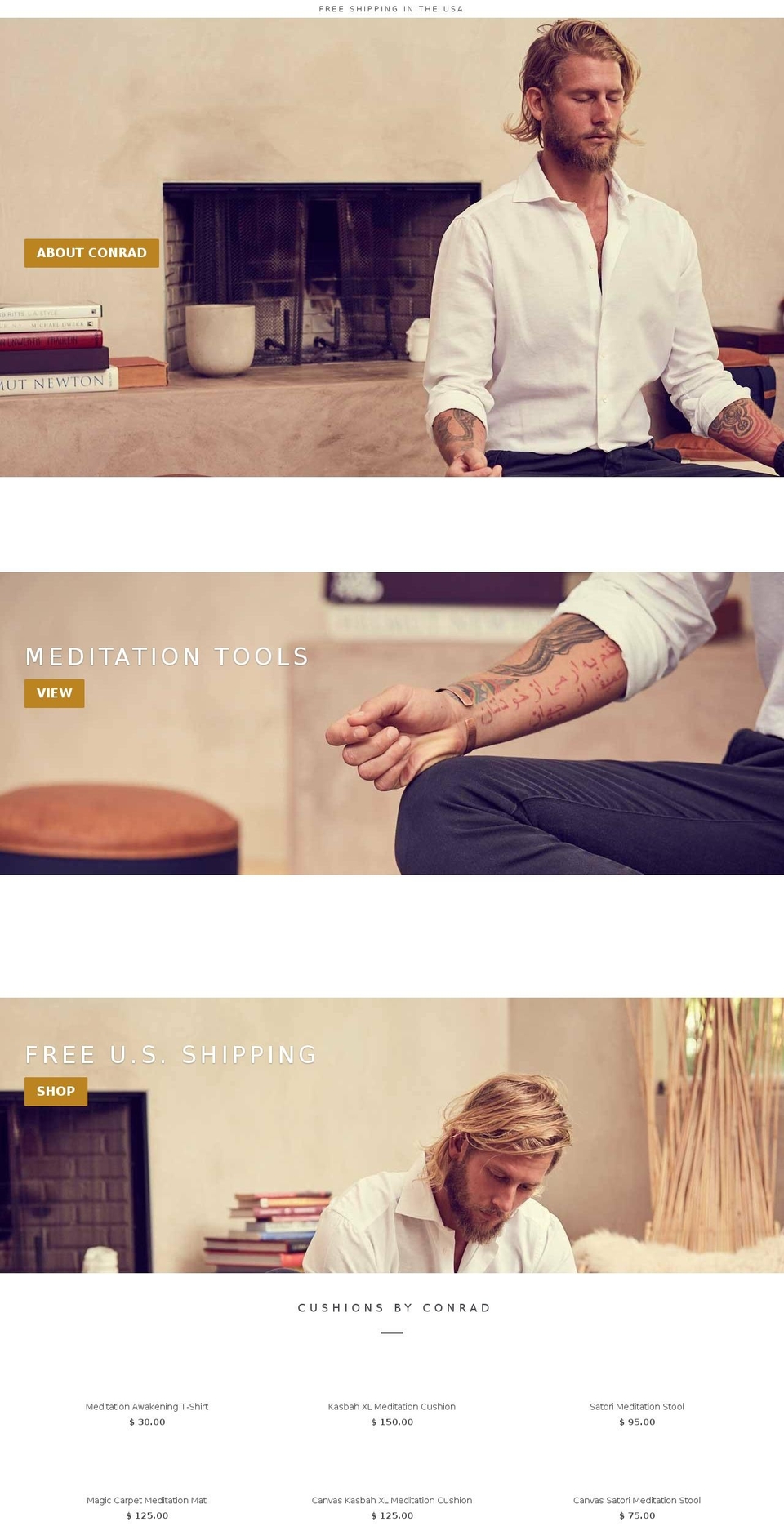 conradcushions.com shopify website screenshot