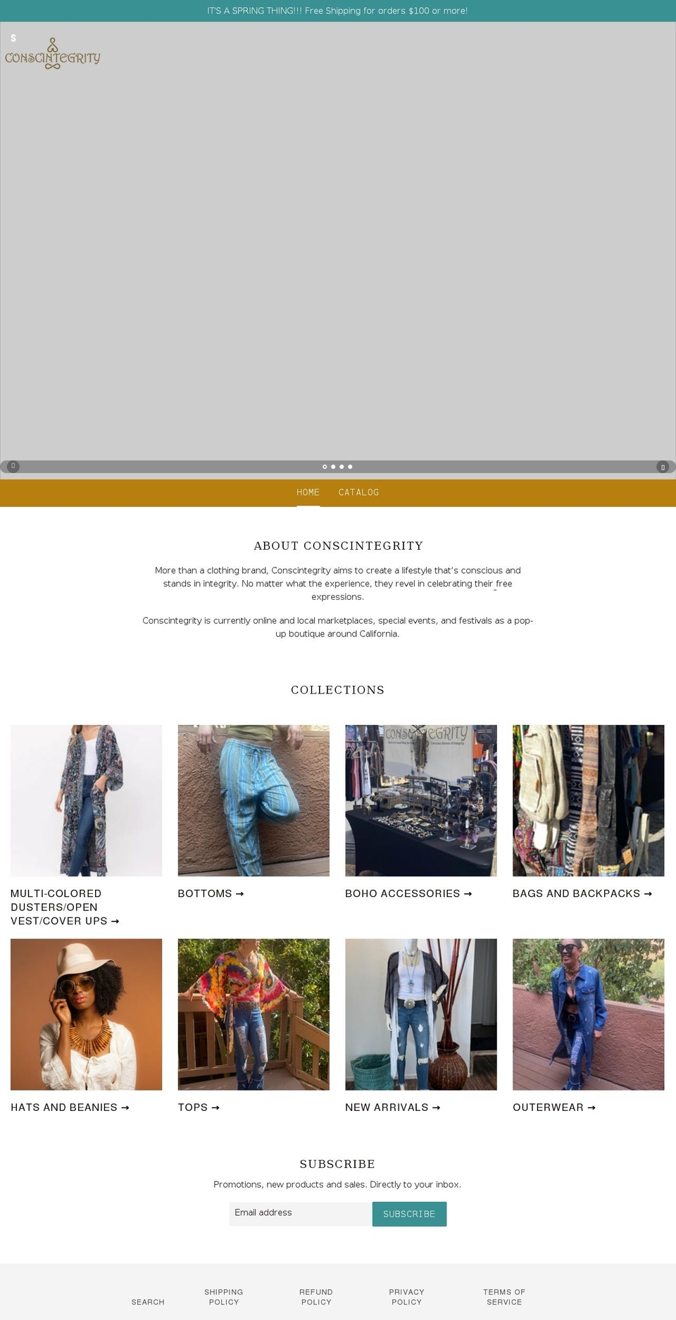 conscintegrity.com shopify website screenshot