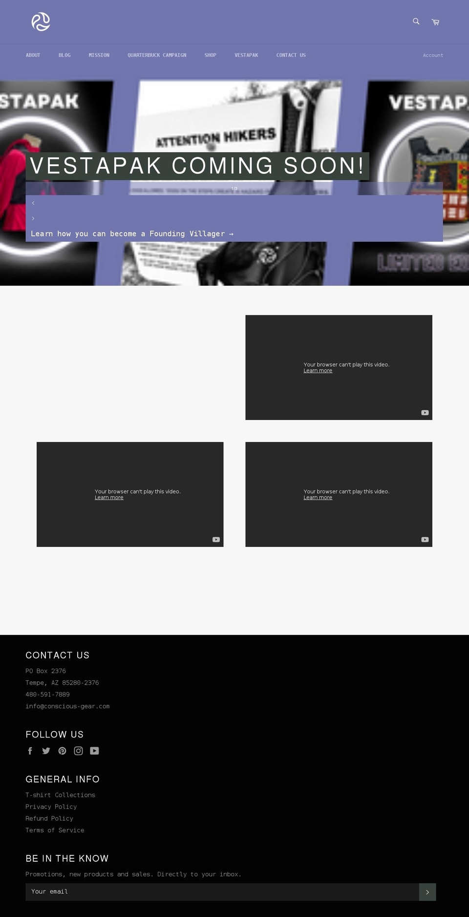 conscious-gear.com shopify website screenshot