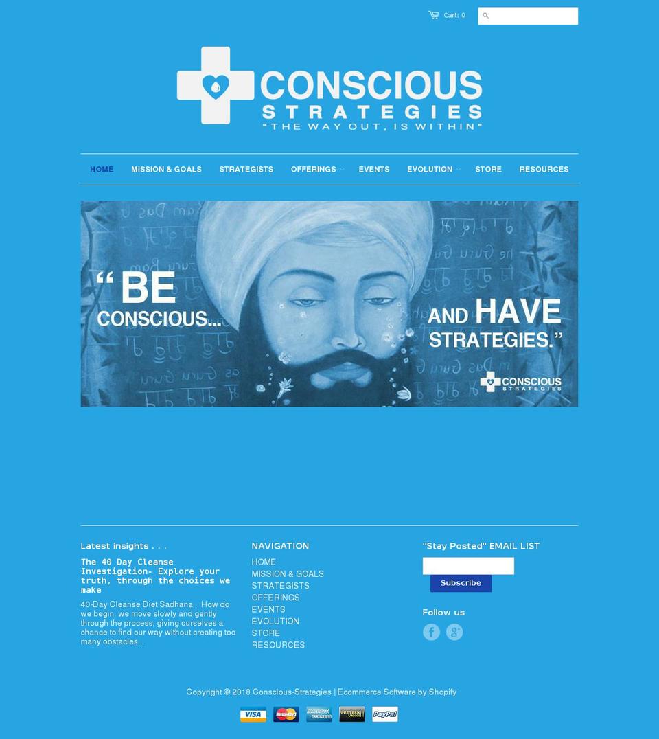 conscious-strategies.com — Shopify storefront screenshot